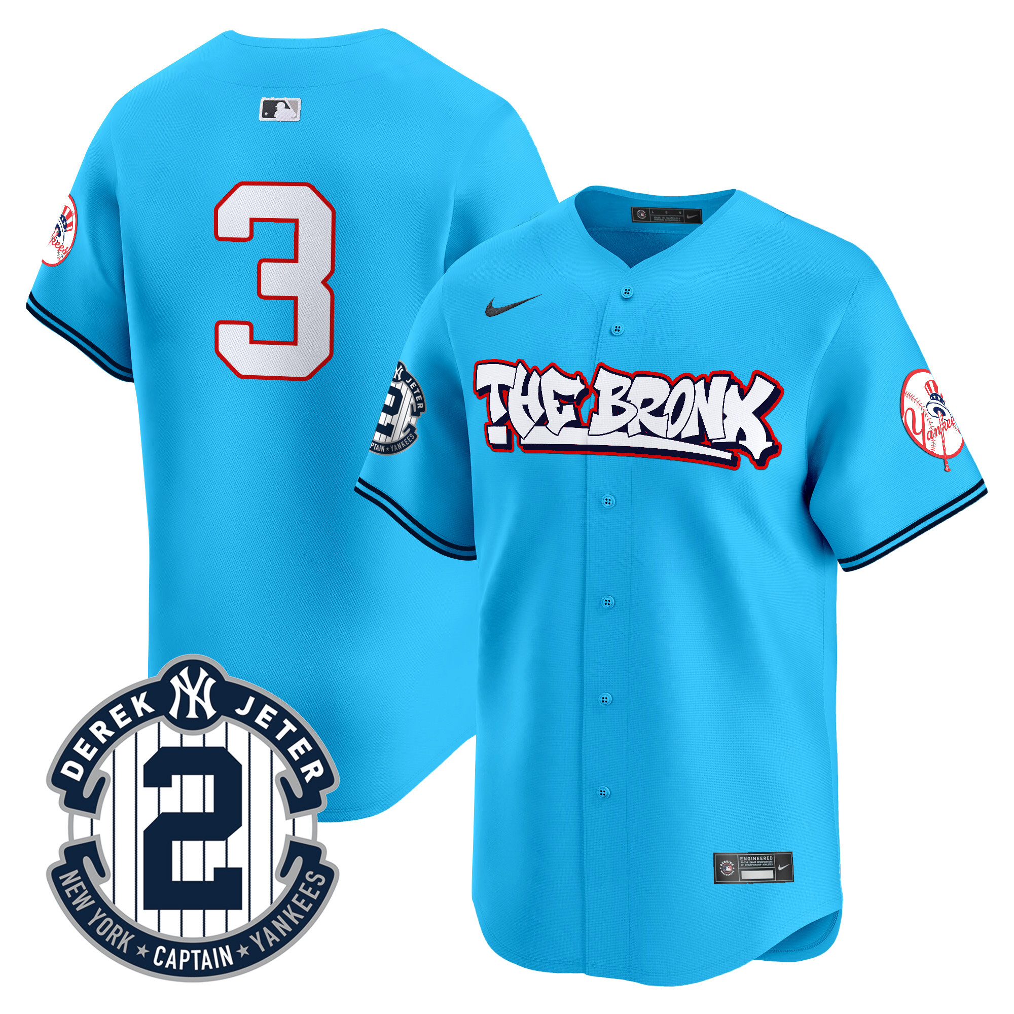 Men's New York Yankees The Bronx Graffiti Vapor Premier Limited Jersey V8 - All Stitched