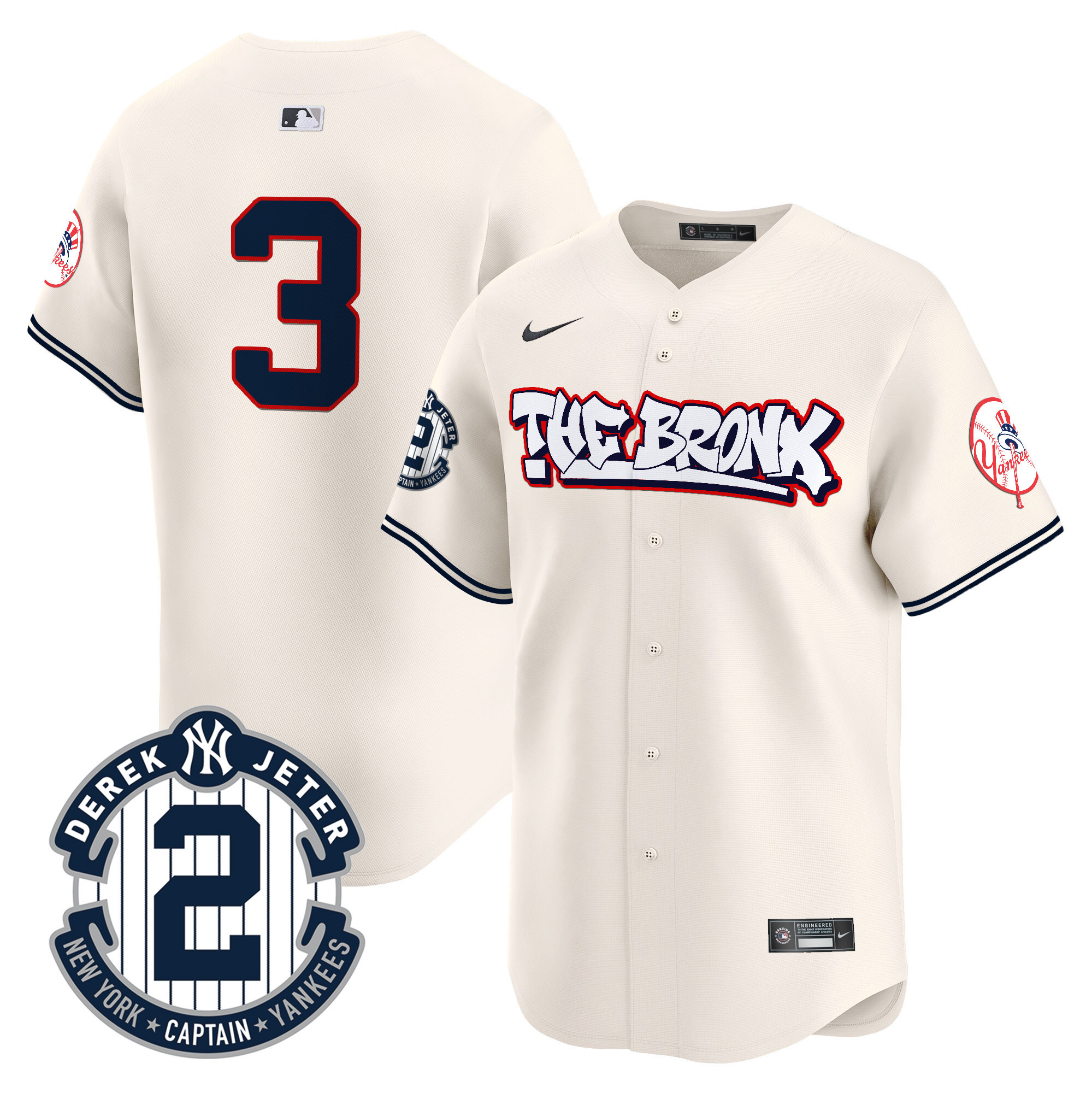 Men's New York Yankees The Bronx Graffiti Vapor Premier Limited Jersey V8 - All Stitched