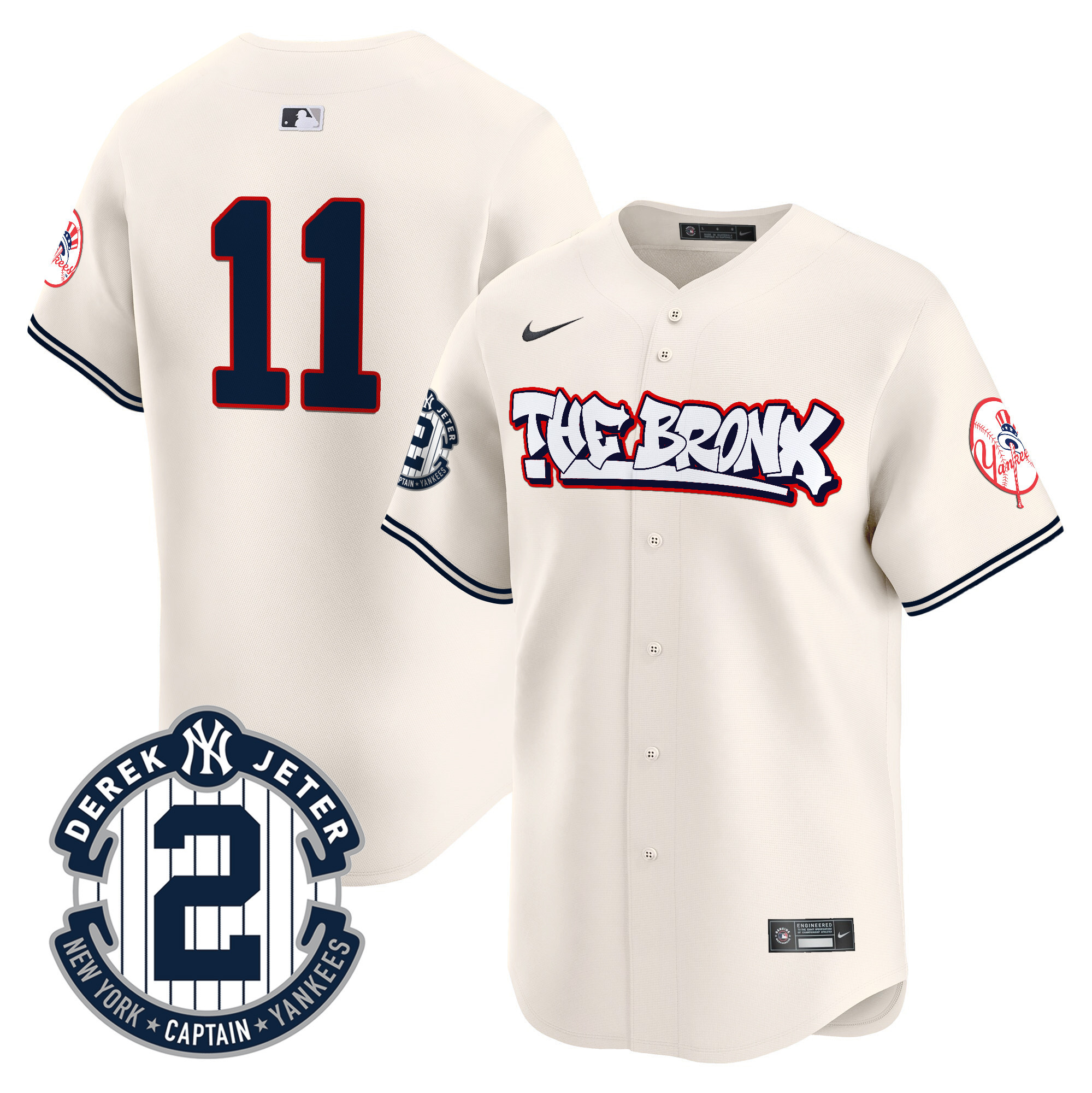 Men's New York Yankees The Bronx Graffiti Vapor Premier Limited Jersey V8 - All Stitched