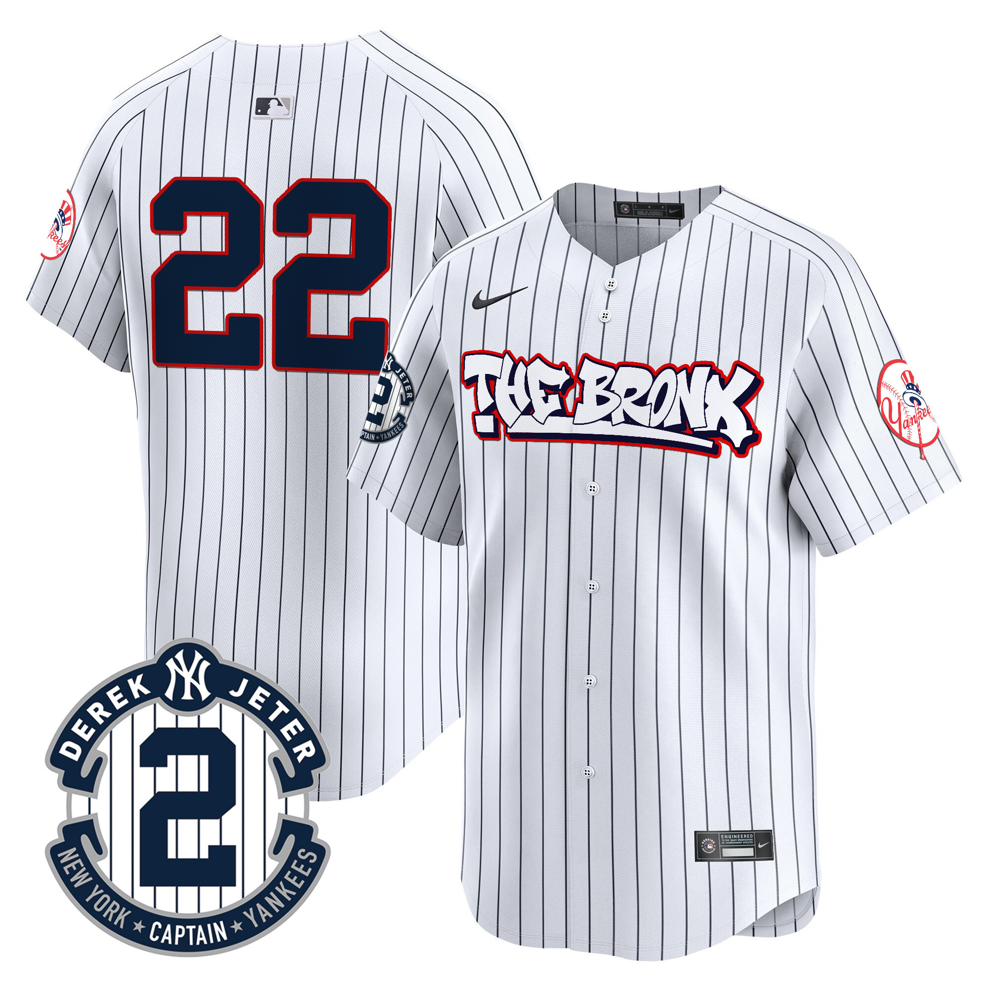 Men's New York Yankees The Bronx Graffiti Vapor Premier Limited Jersey V8 - All Stitched