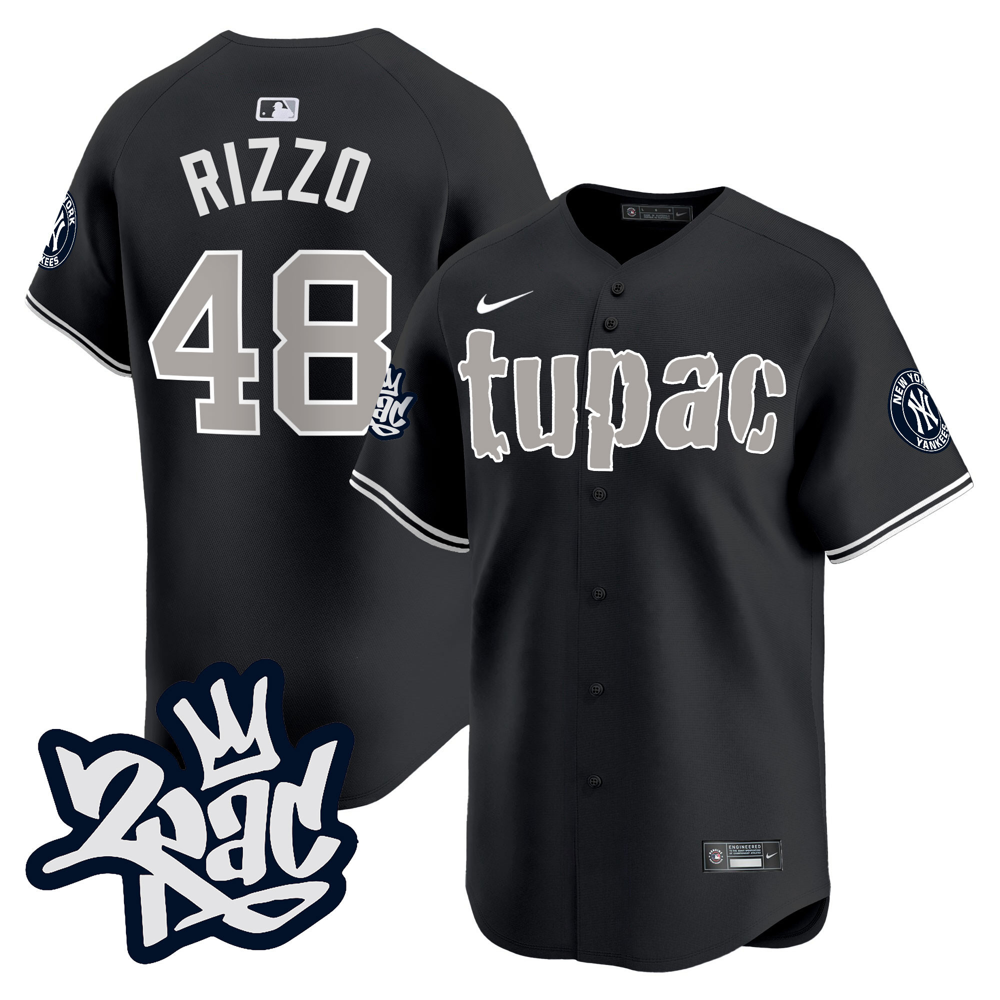 Men's New York Yankees Tupac Shakur Vapor Premier Limited Jersey - All Stitched
