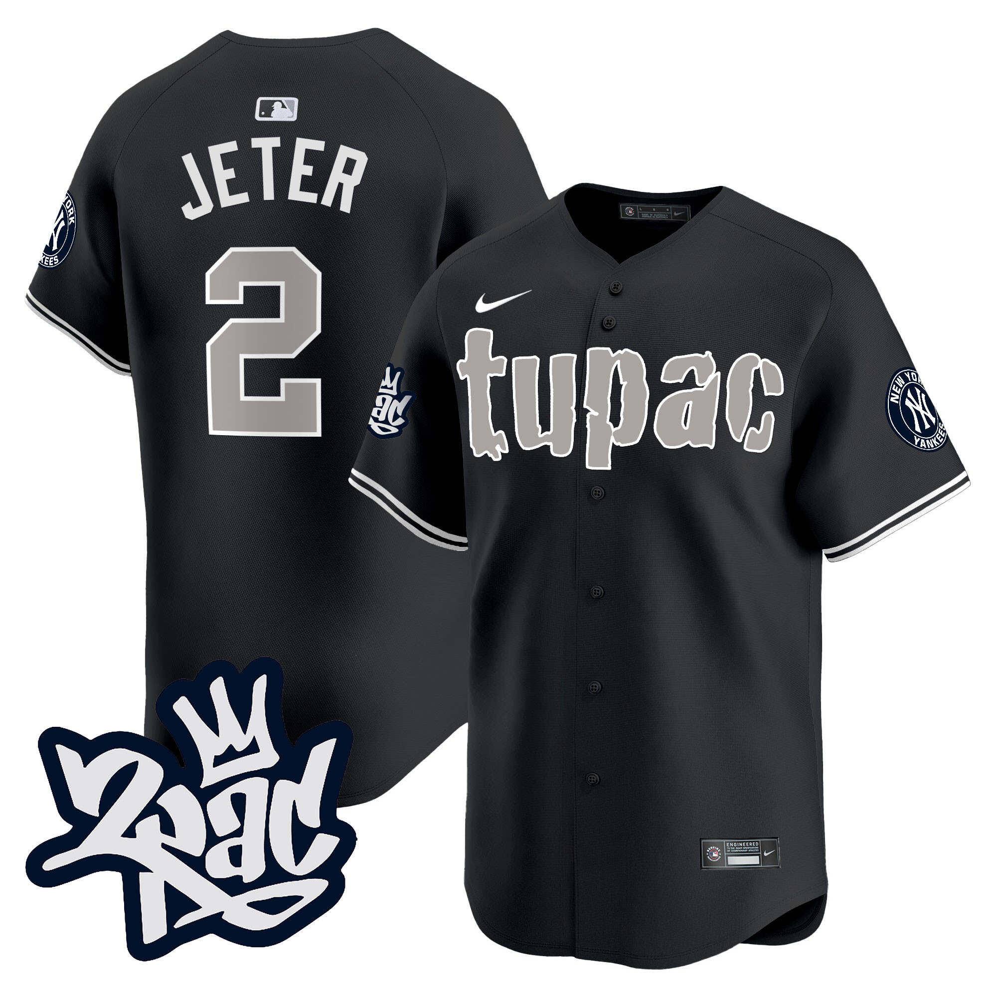 Men's New York Yankees Tupac Shakur Vapor Premier Limited Jersey - All Stitched