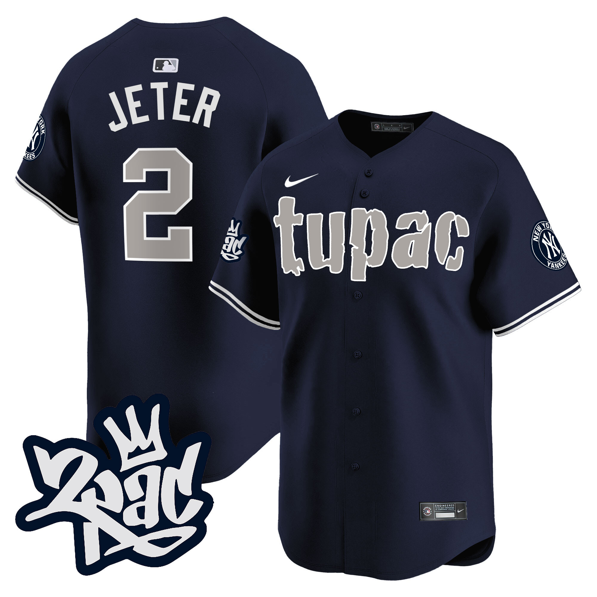Men's New York Yankees Tupac Shakur Vapor Premier Limited Jersey - All Stitched