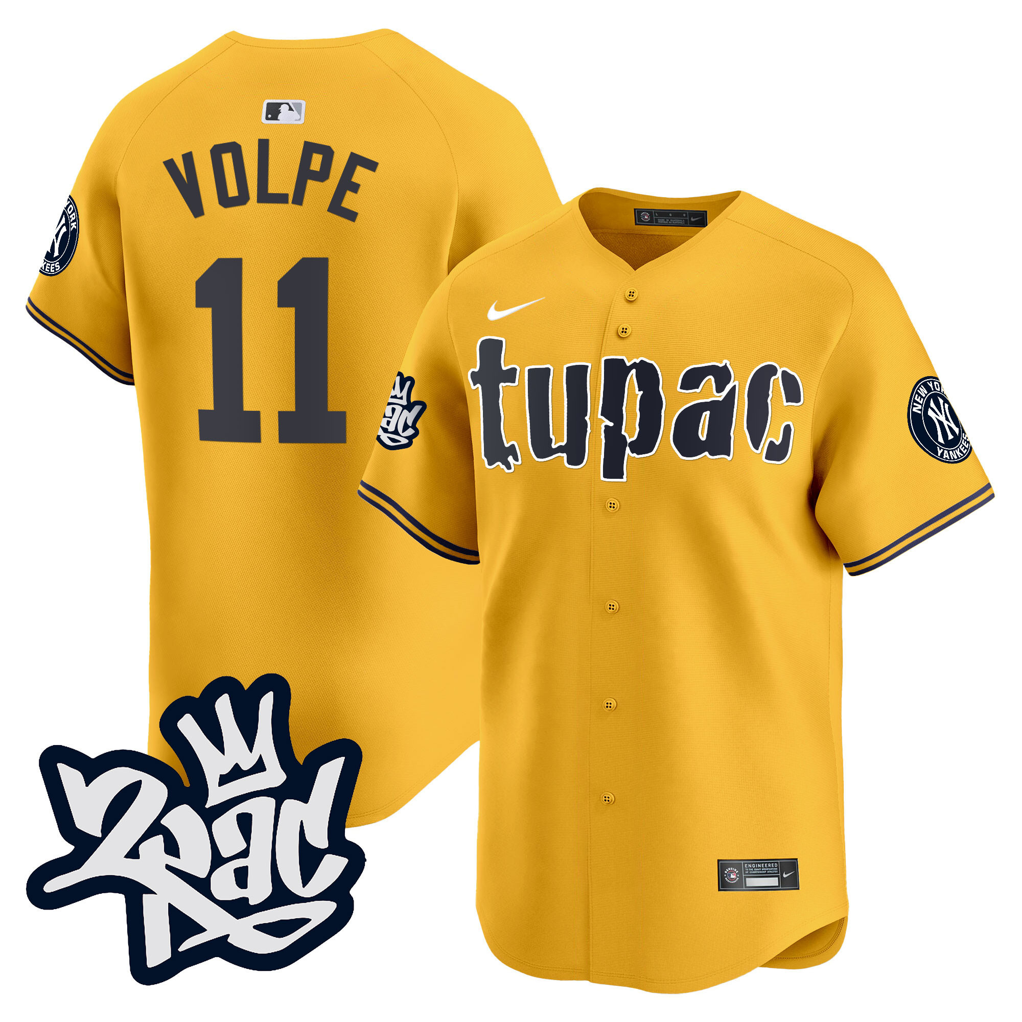 Men's New York Yankees Tupac Shakur Vapor Premier Limited Jersey - All Stitched
