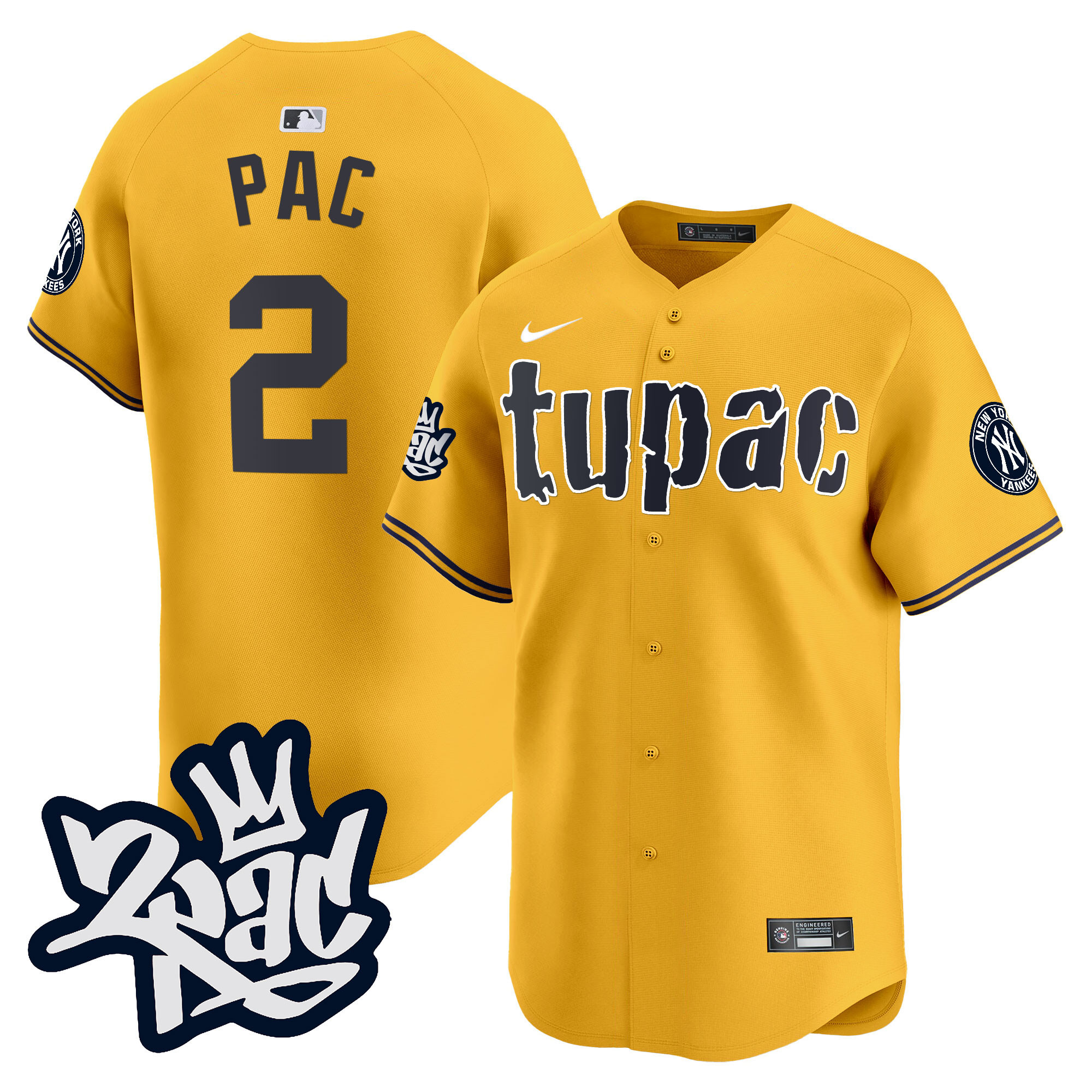 Men's New York Yankees Tupac Shakur Vapor Premier Limited Jersey - All Stitched
