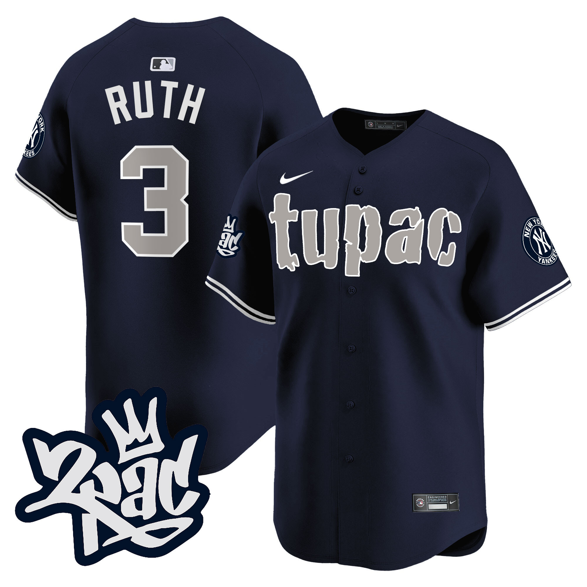 Men's New York Yankees Tupac Shakur Vapor Premier Limited Jersey - All Stitched