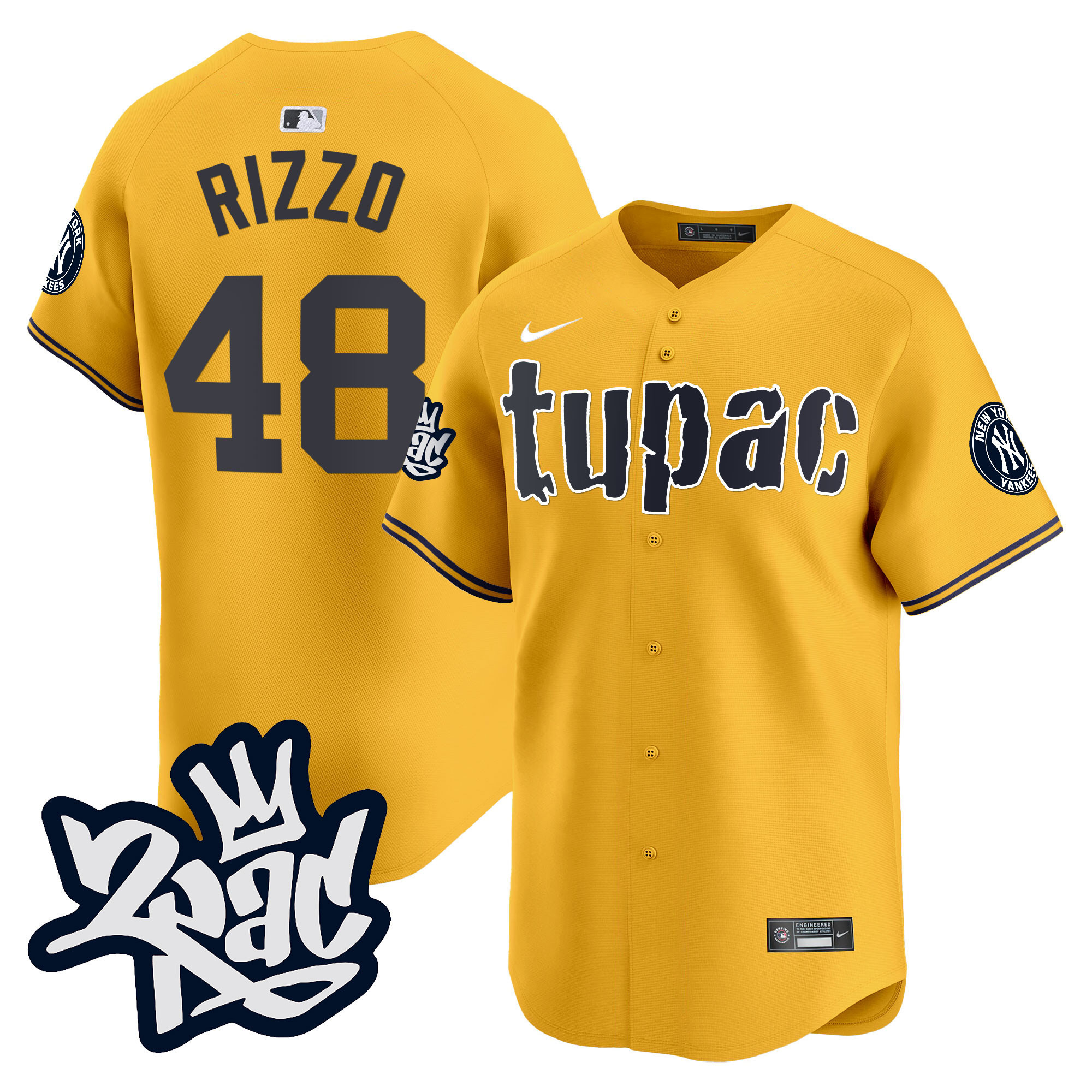Men's New York Yankees Tupac Shakur Vapor Premier Limited Jersey - All Stitched
