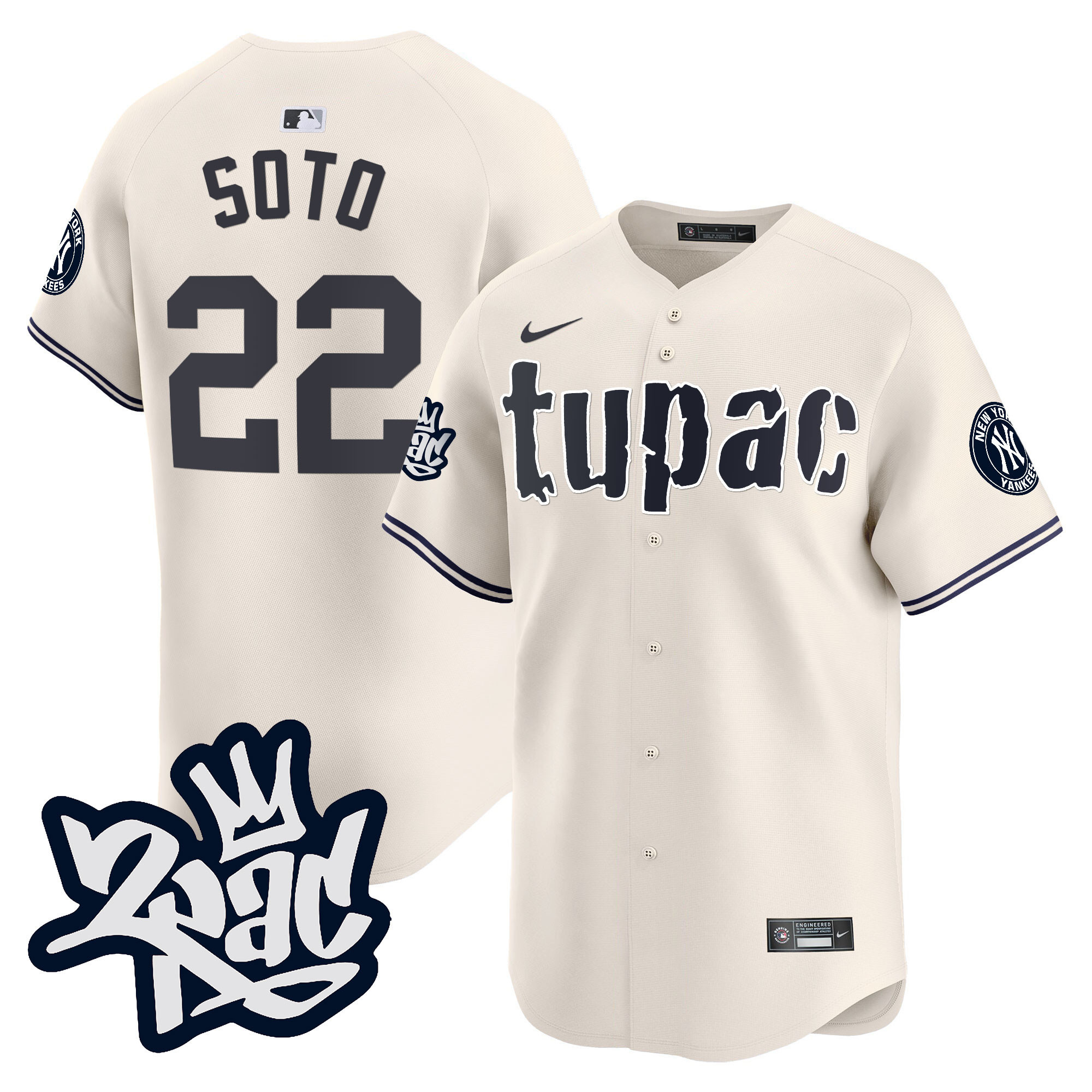 Men's New York Yankees Tupac Shakur Vapor Premier Limited Jersey - All Stitched