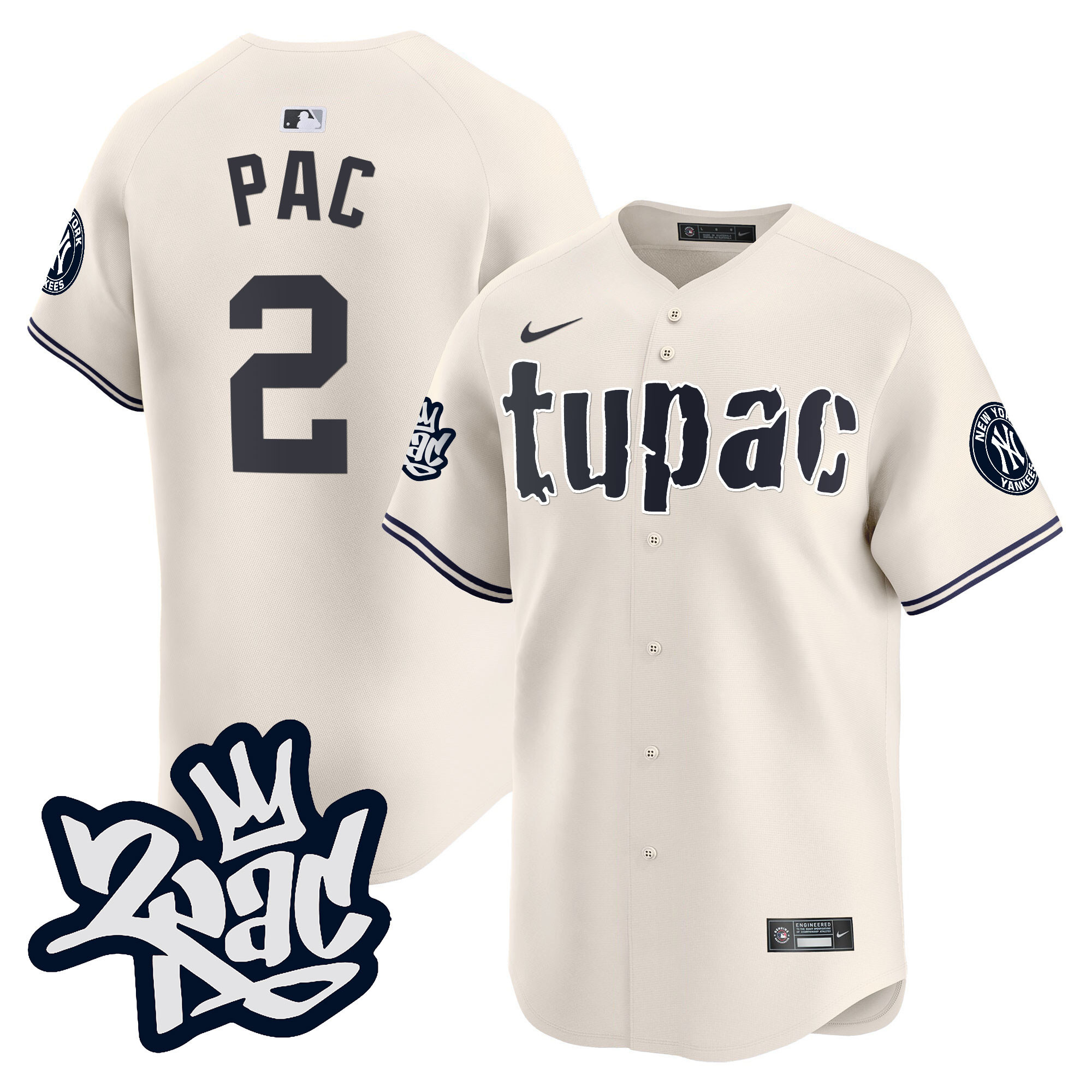 Men's New York Yankees Tupac Shakur Vapor Premier Limited Jersey - All Stitched