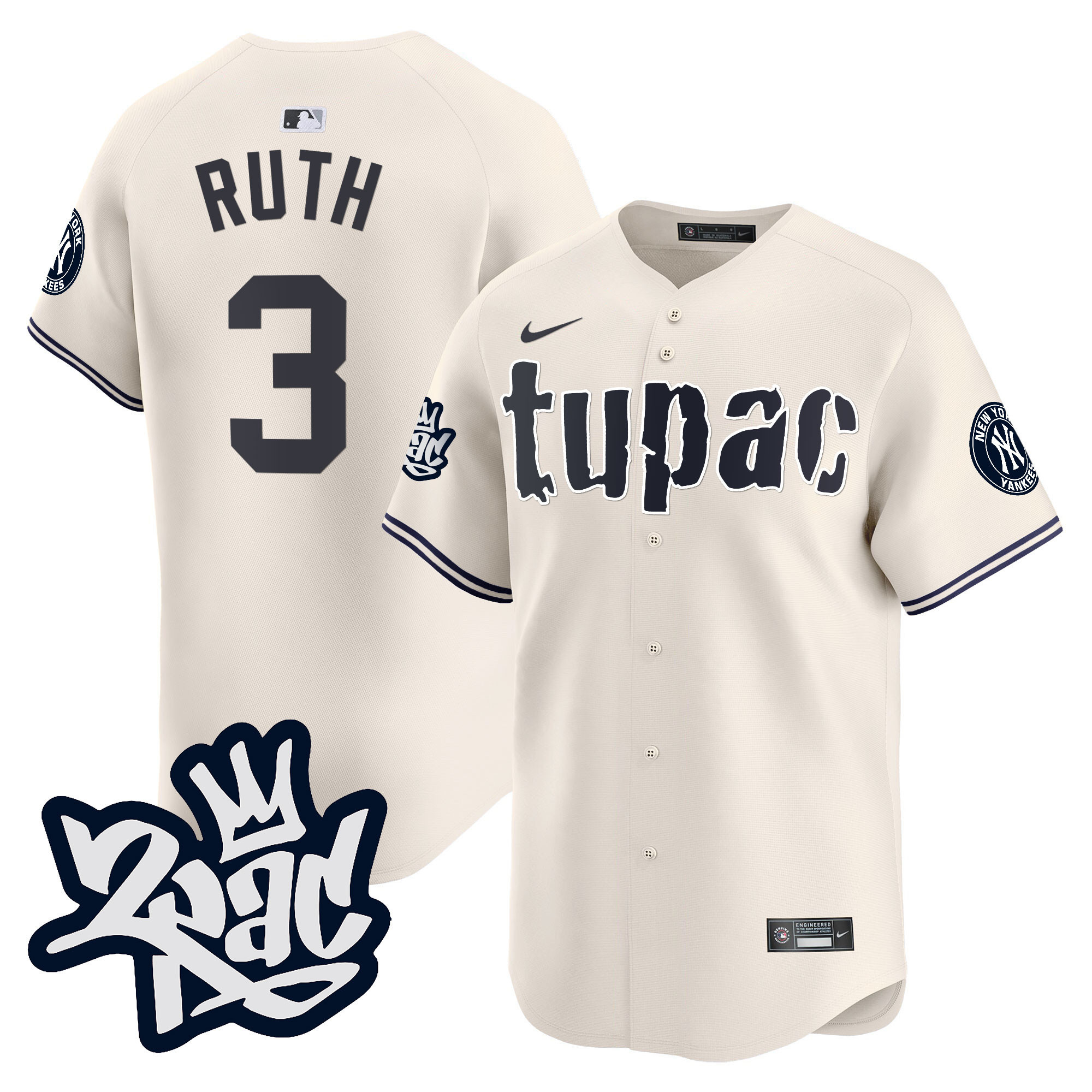 Men's New York Yankees Tupac Shakur Vapor Premier Limited Jersey - All Stitched
