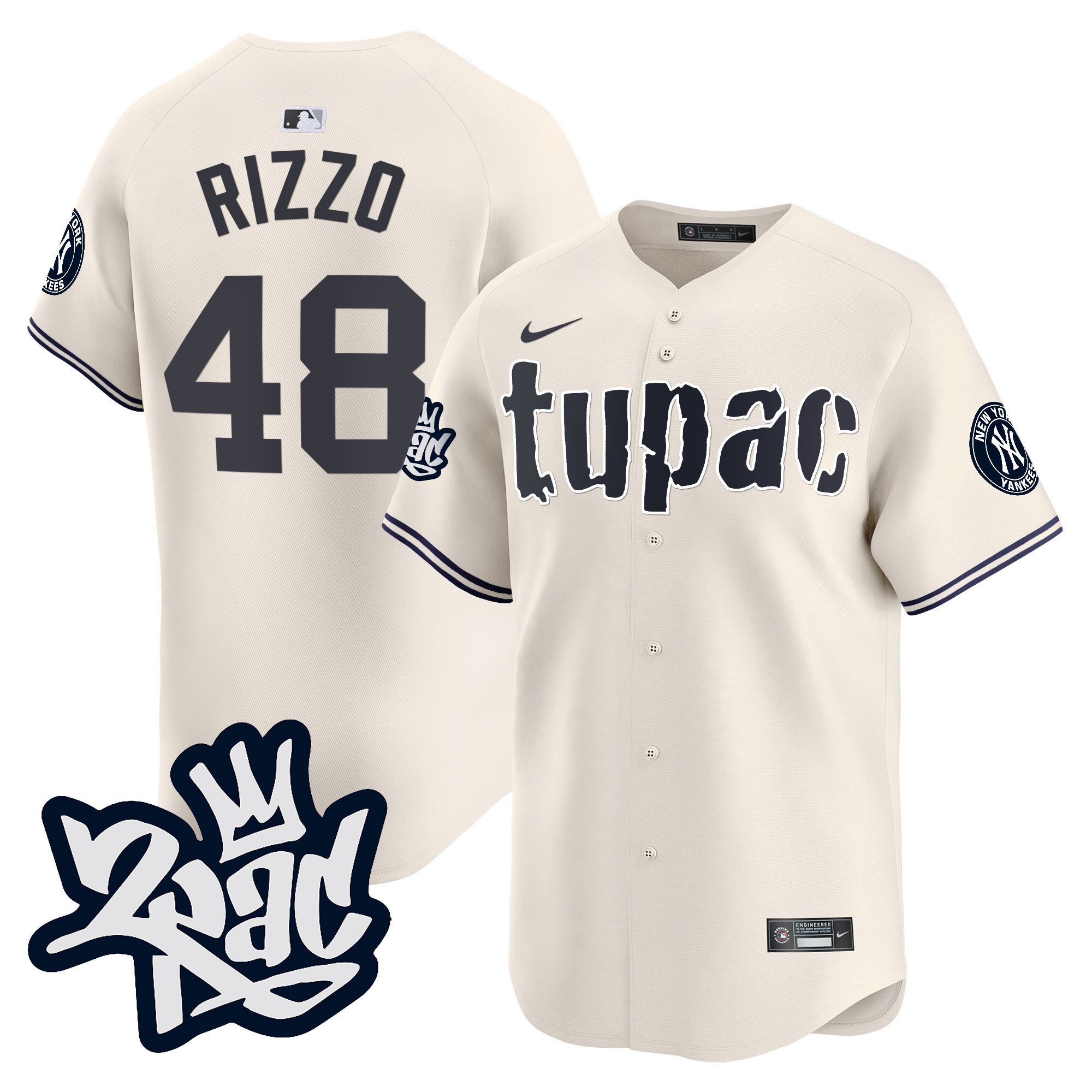 Men's New York Yankees Tupac Shakur Vapor Premier Limited Jersey - All Stitched