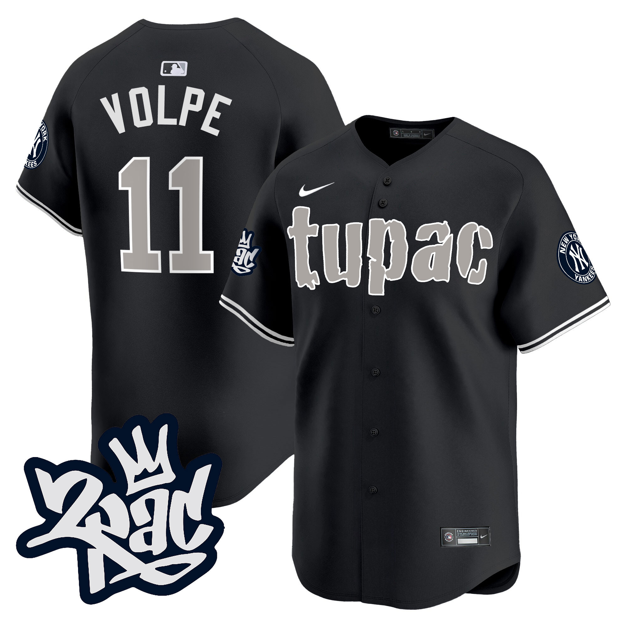 Men's New York Yankees Tupac Shakur Vapor Premier Limited Jersey - All Stitched
