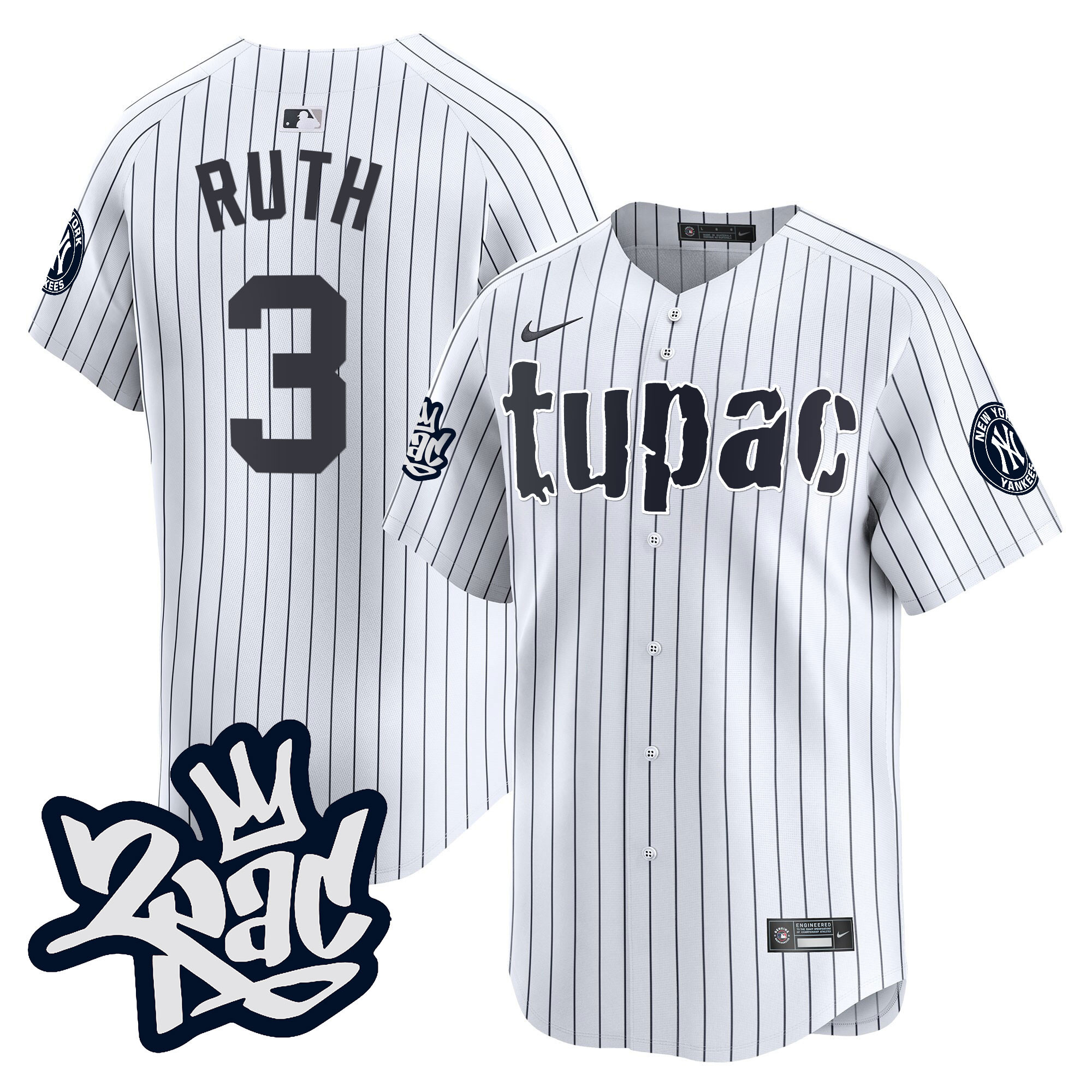 Men's New York Yankees Tupac Shakur Vapor Premier Limited Jersey - All Stitched