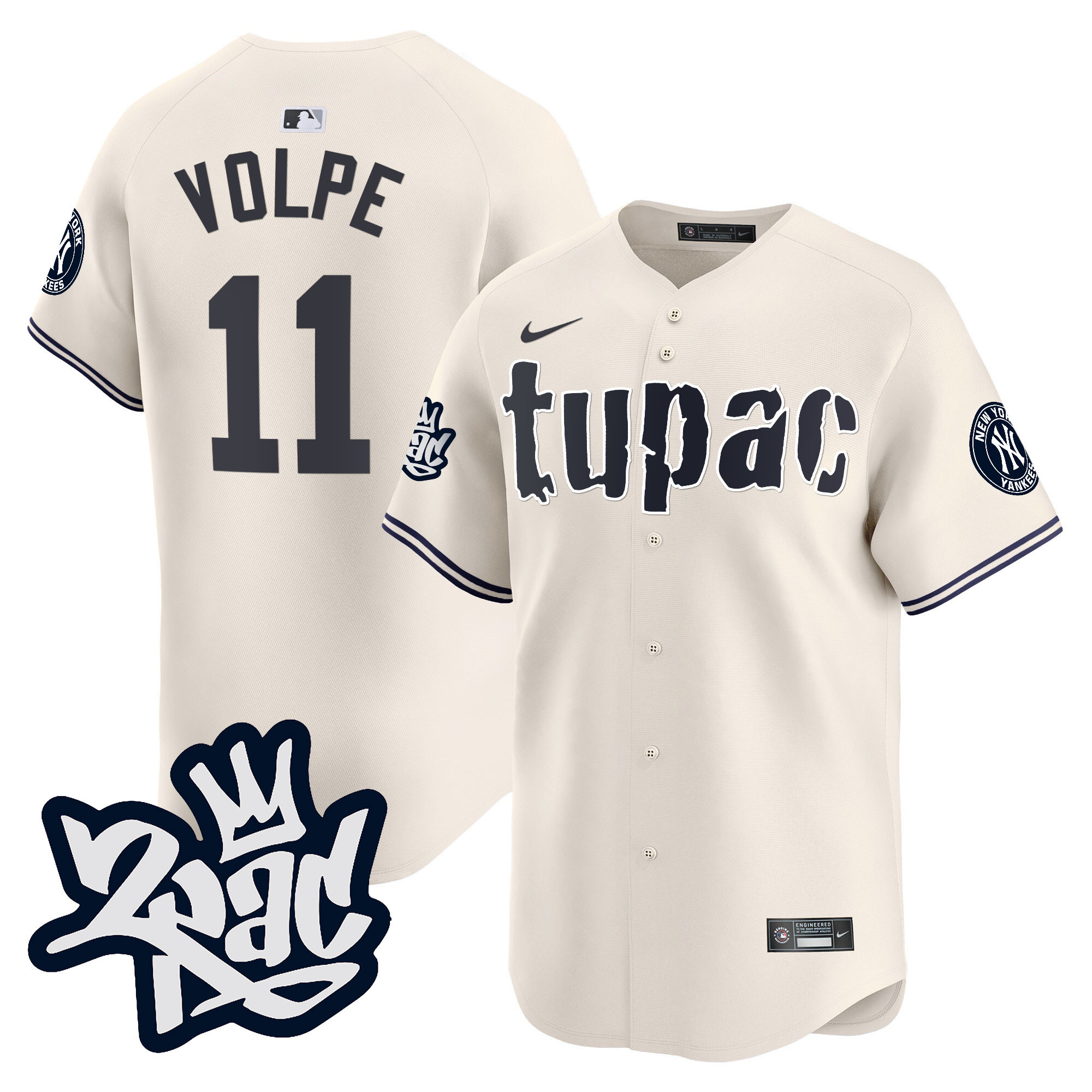 Men's New York Yankees Tupac Shakur Vapor Premier Limited Jersey - All Stitched