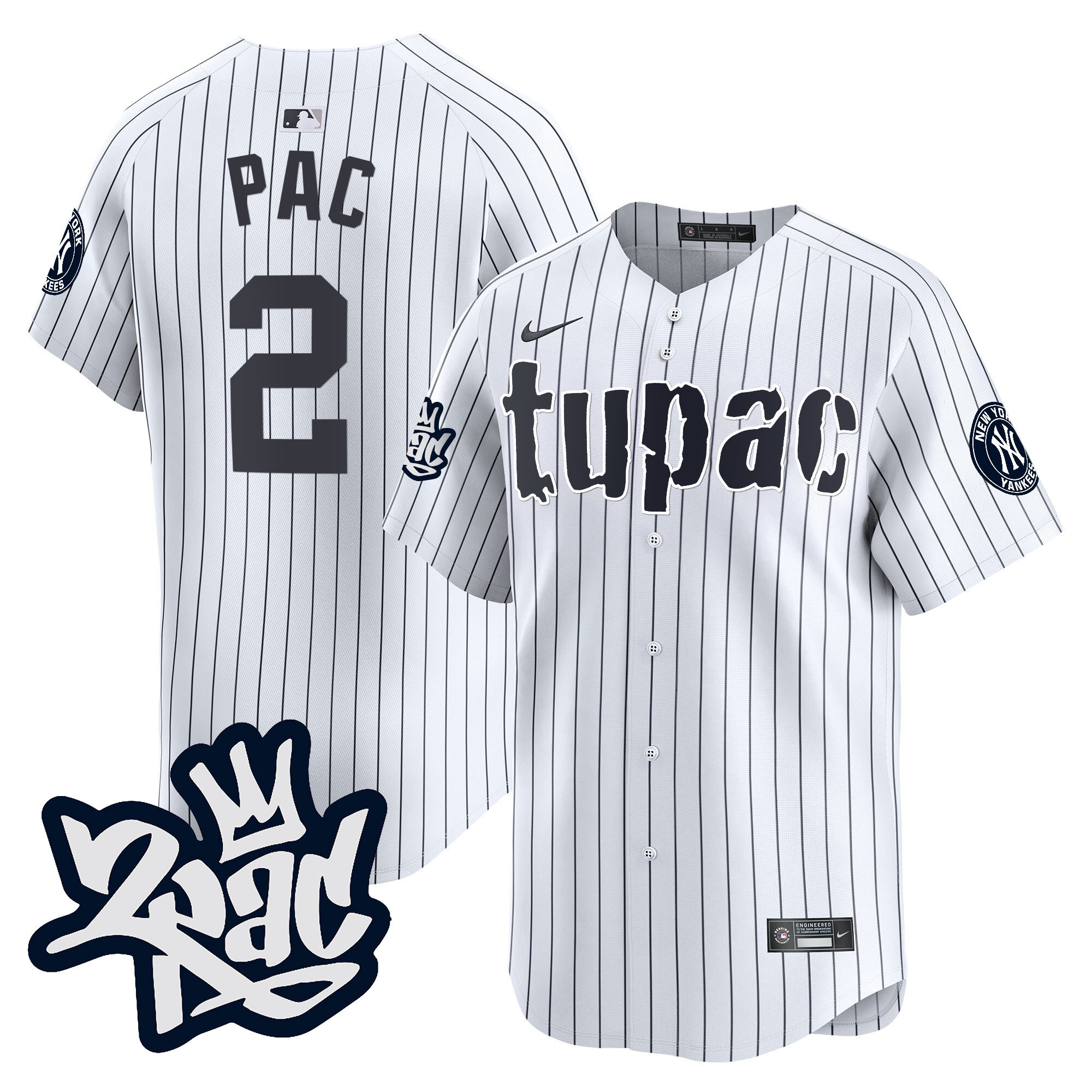 Men's New York Yankees Tupac Shakur Vapor Premier Limited Jersey - All Stitched