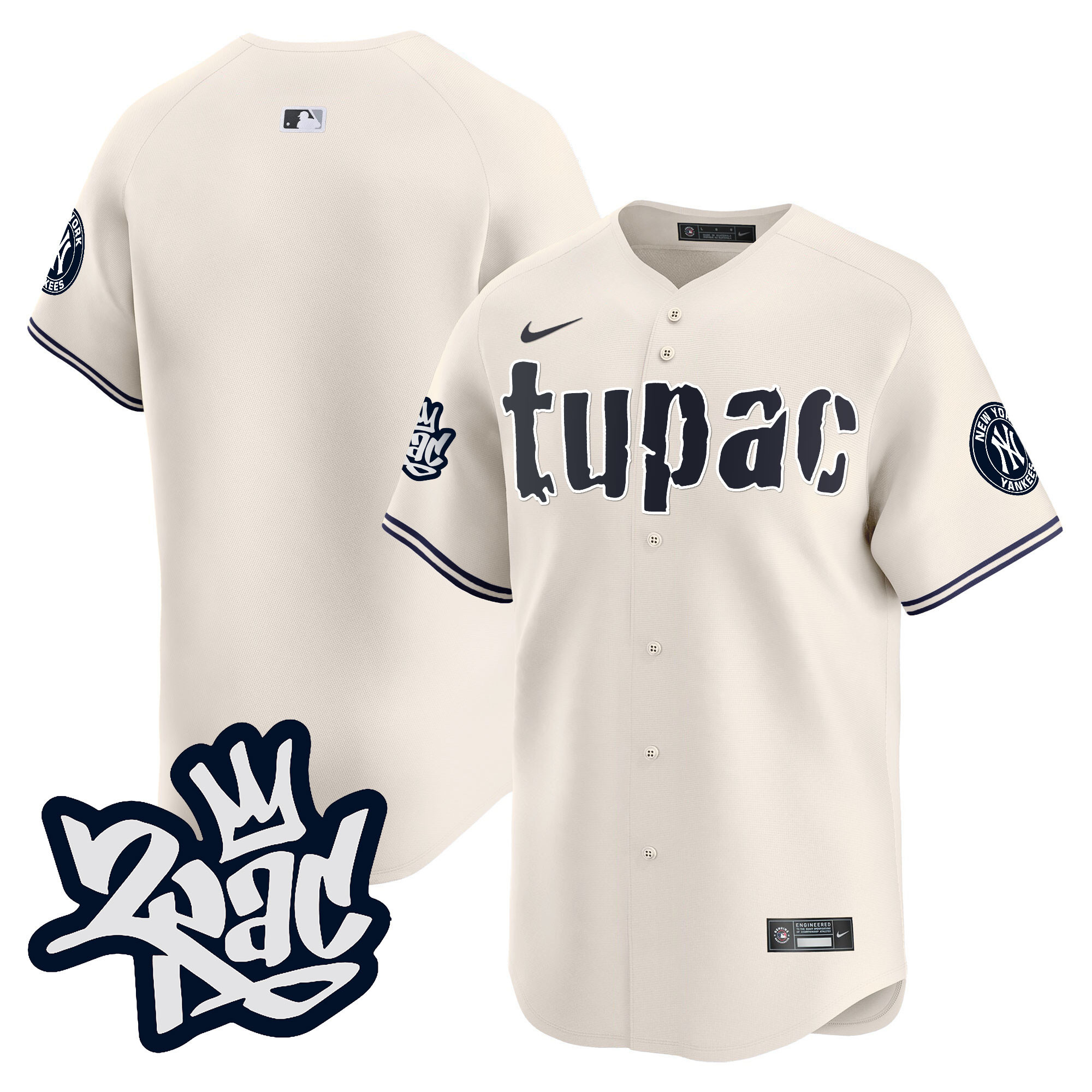 Men's New York Yankees Tupac Shakur Vapor Premier Limited Jersey - All Stitched