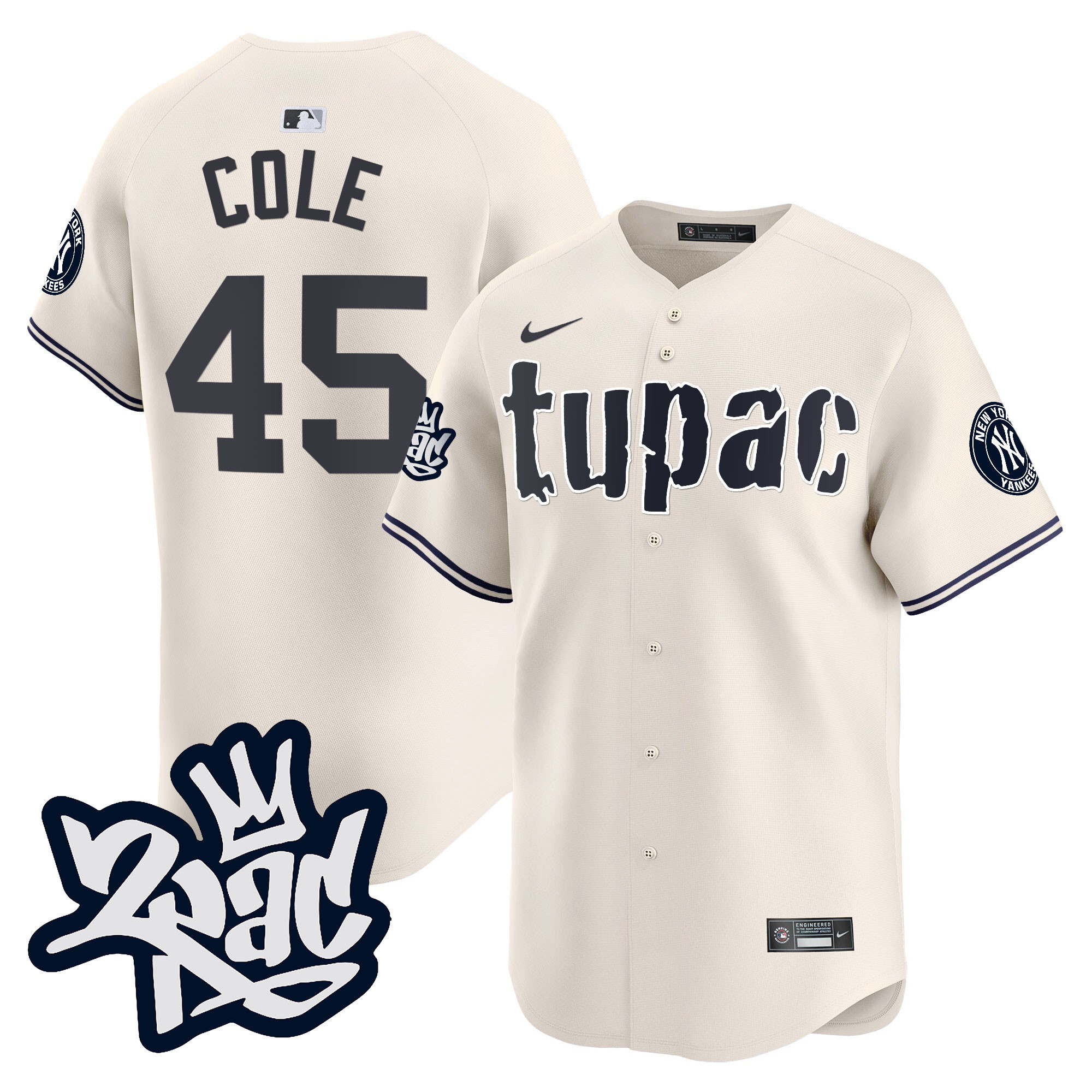 Men's New York Yankees Tupac Shakur Vapor Premier Limited Jersey - All Stitched