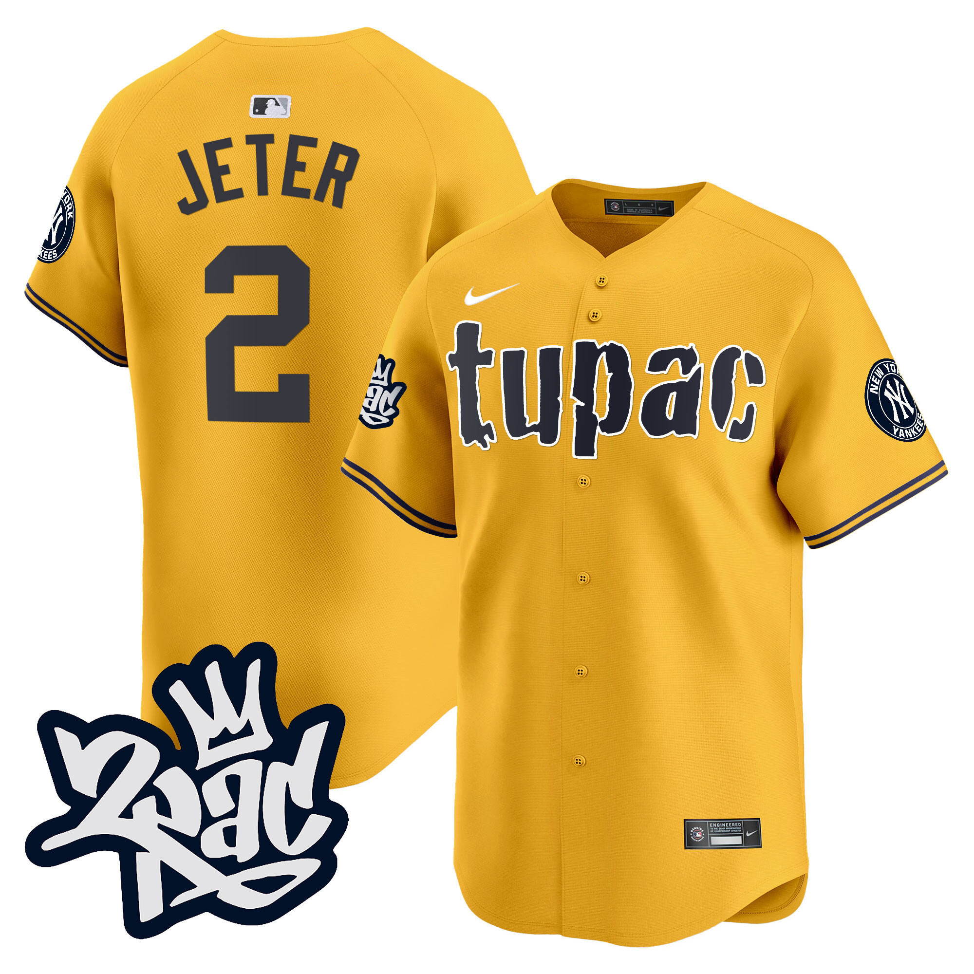 Men's New York Yankees Tupac Shakur Vapor Premier Limited Jersey - All Stitched