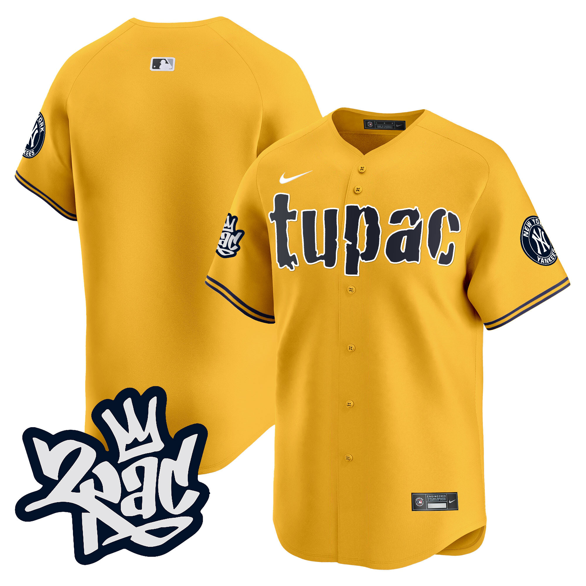 Men's New York Yankees Tupac Shakur Vapor Premier Limited Jersey - All Stitched