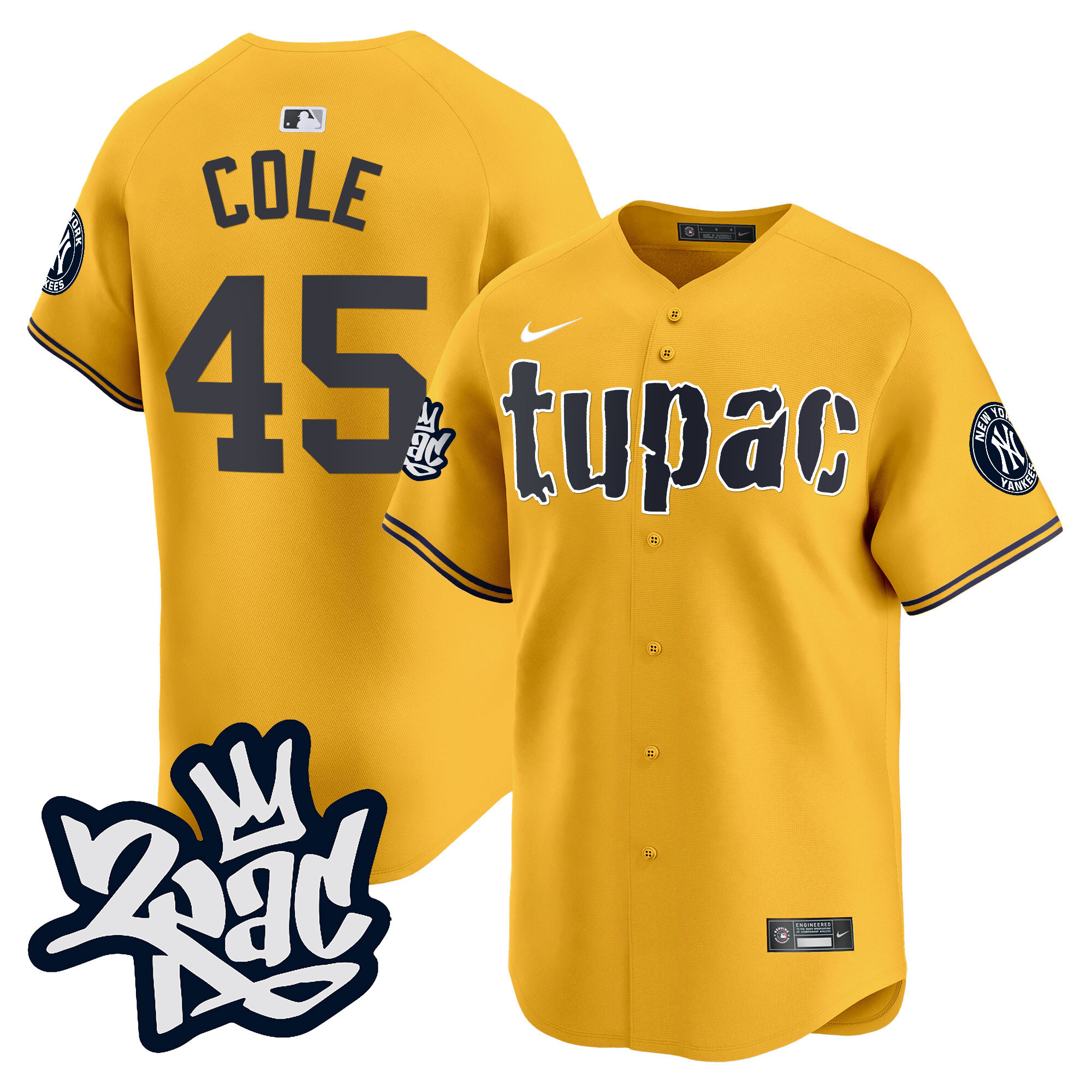 Men's New York Yankees Tupac Shakur Vapor Premier Limited Jersey - All Stitched
