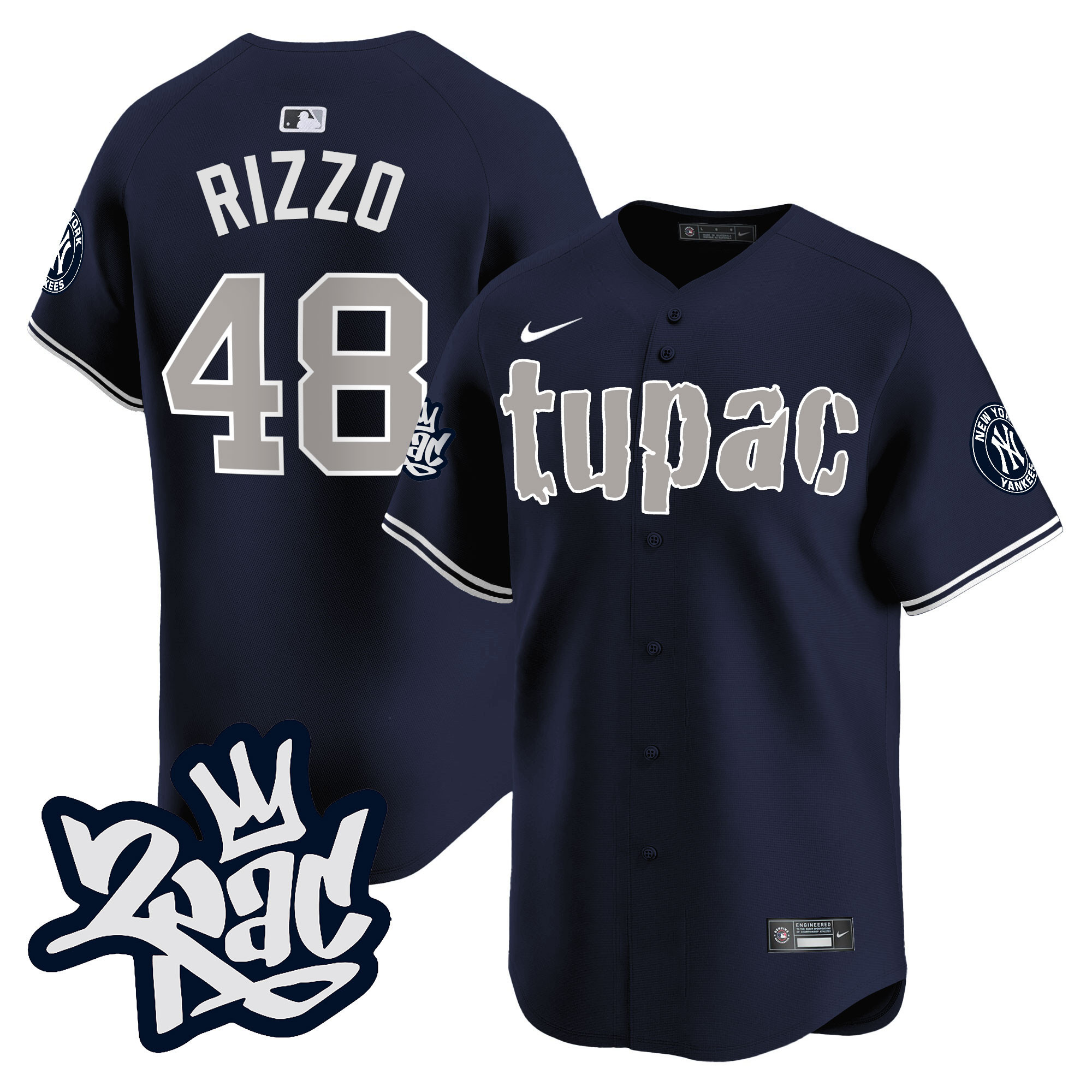 Men's New York Yankees Tupac Shakur Vapor Premier Limited Jersey - All Stitched