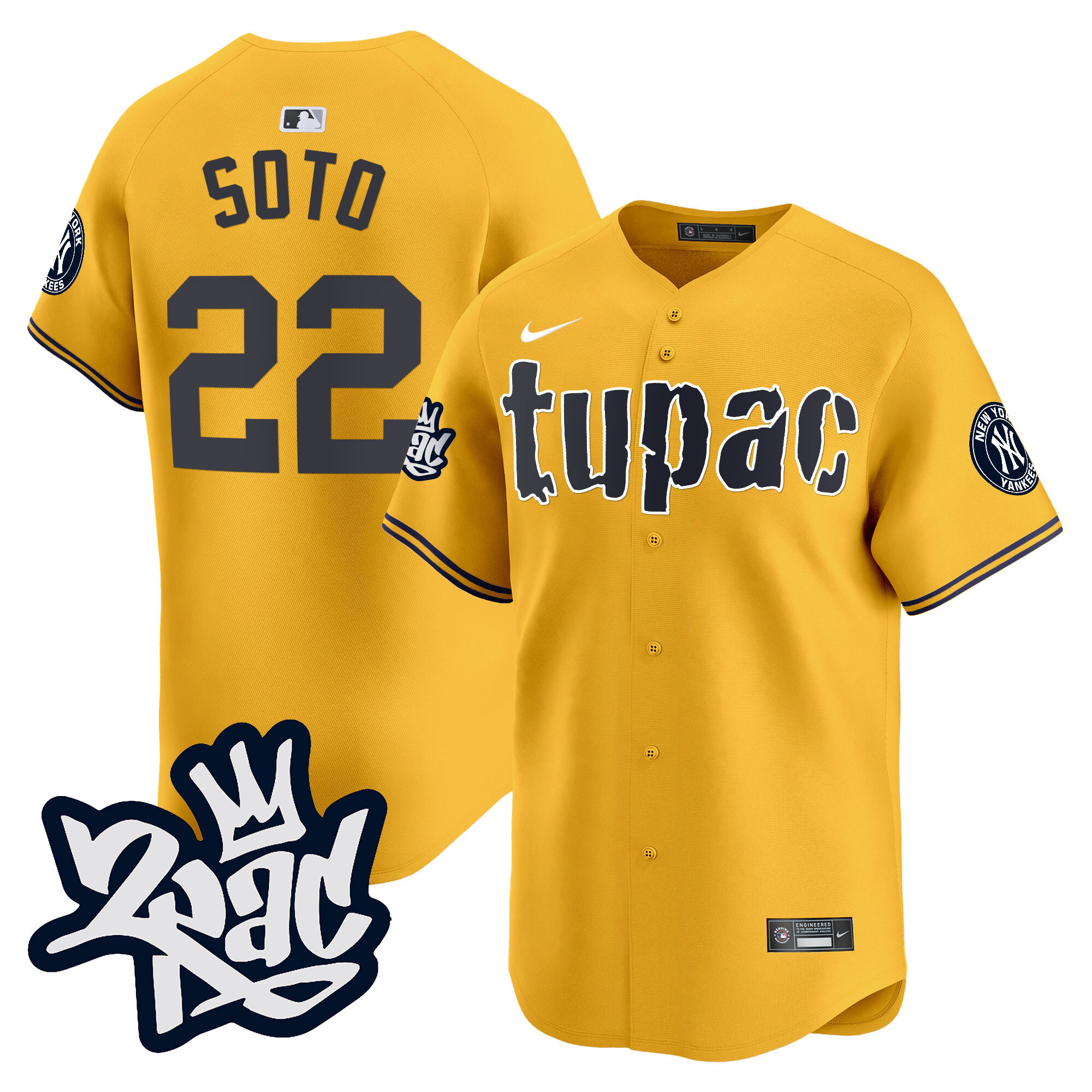 Men's New York Yankees Tupac Shakur Vapor Premier Limited Jersey - All Stitched