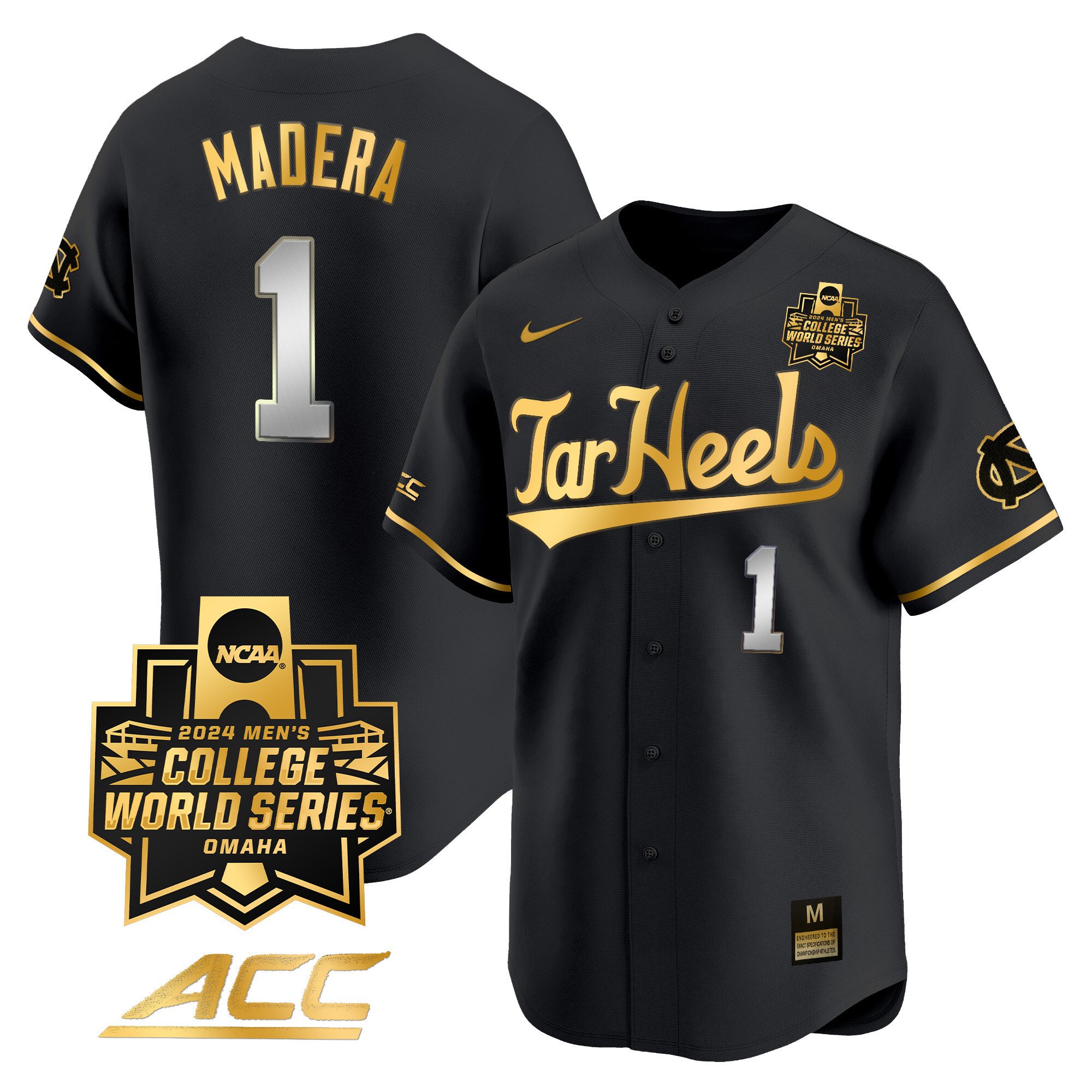 Men's North Carolina Tar Heels 2024 College World Series Vapor Premier Limited Jersey - All Stitched