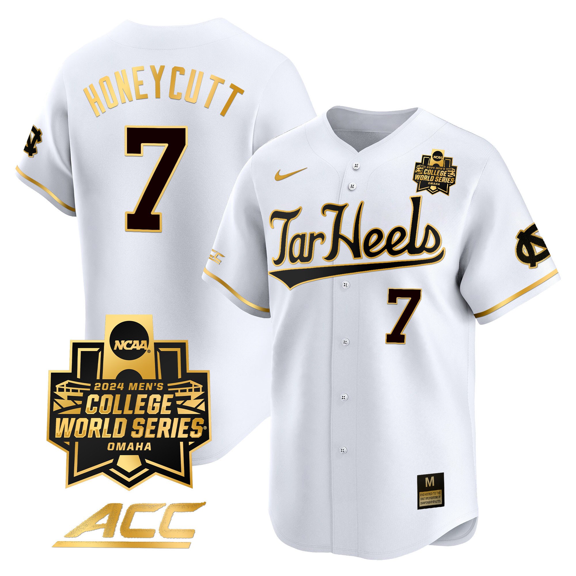 Men's North Carolina Tar Heels 2024 College World Series Vapor Premier Limited Jersey - All Stitched
