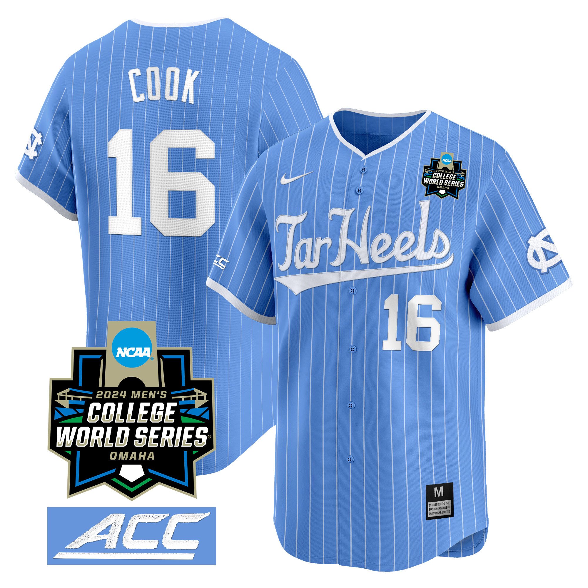 Men's North Carolina Tar Heels 2024 College World Series Vapor Premier Limited Jersey - All Stitched