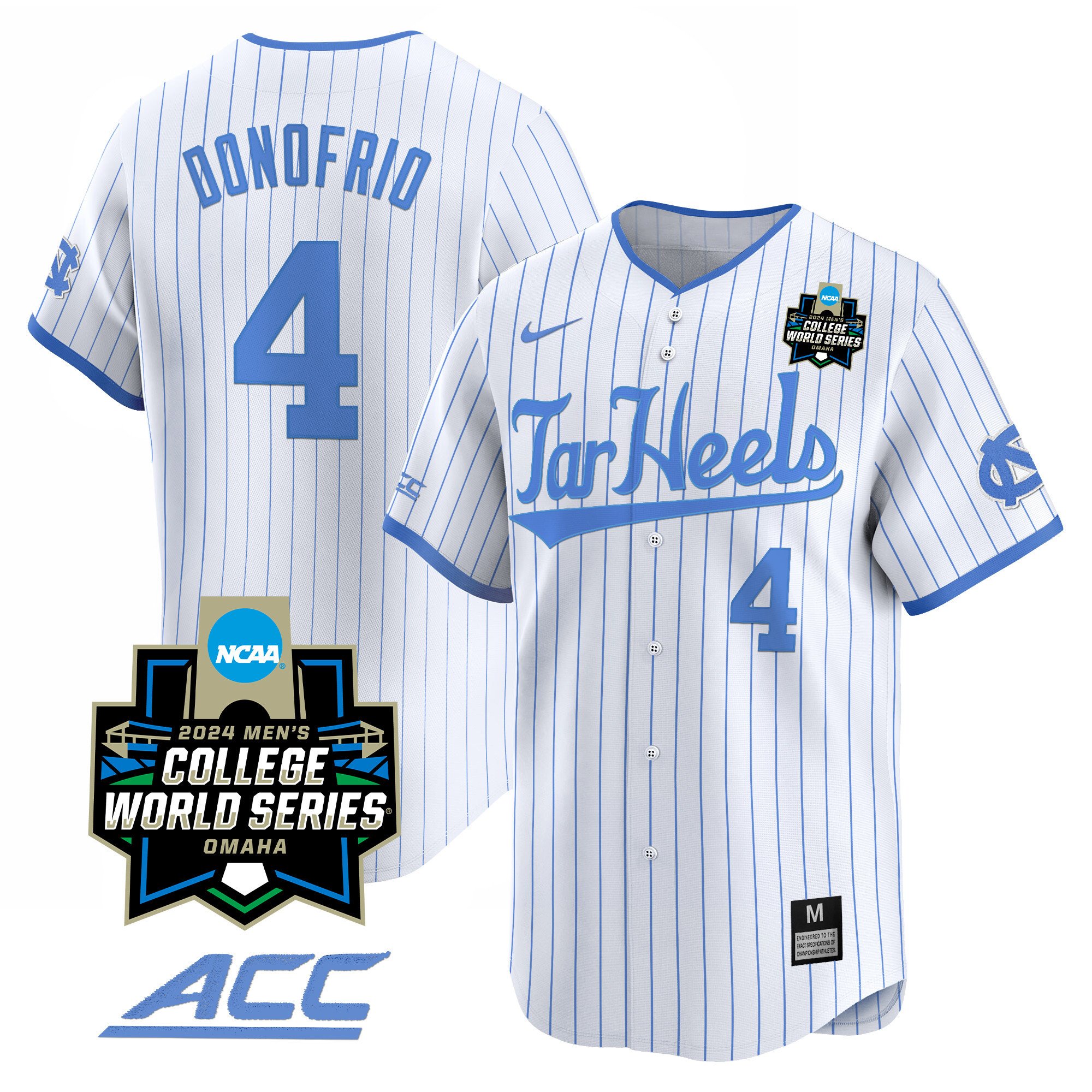 Men's North Carolina Tar Heels 2024 College World Series Vapor Premier Limited Jersey - All Stitched