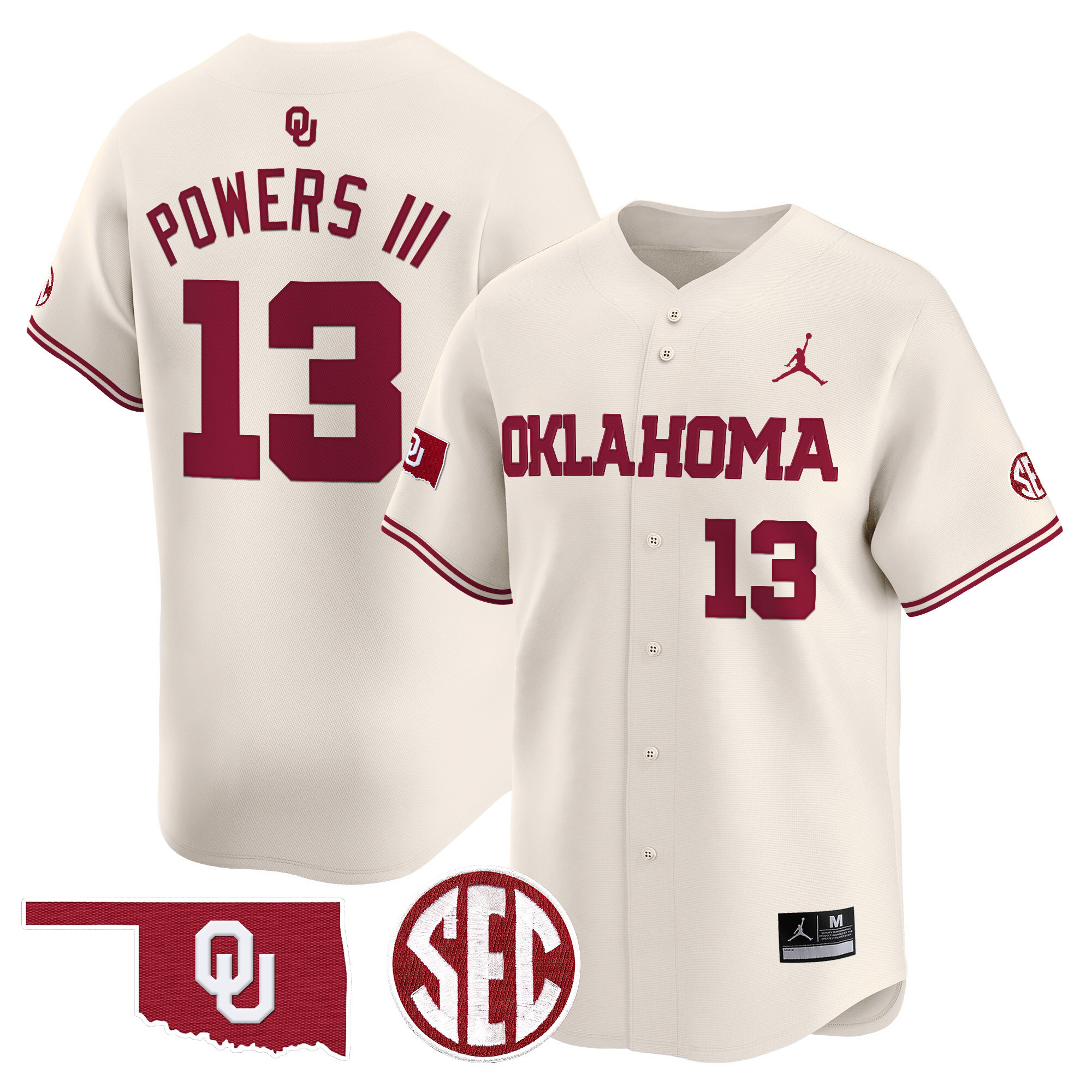 Men's Oklahoma Sooners 2024 Vapor Premier Limited Jersey - SEC Patch - All Stitched
