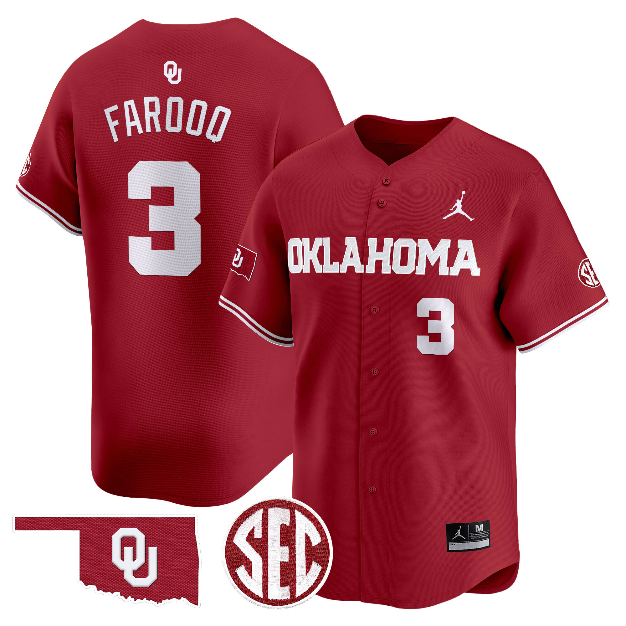 Men's Oklahoma Sooners 2024 Vapor Premier Limited Jersey - SEC Patch - All Stitched