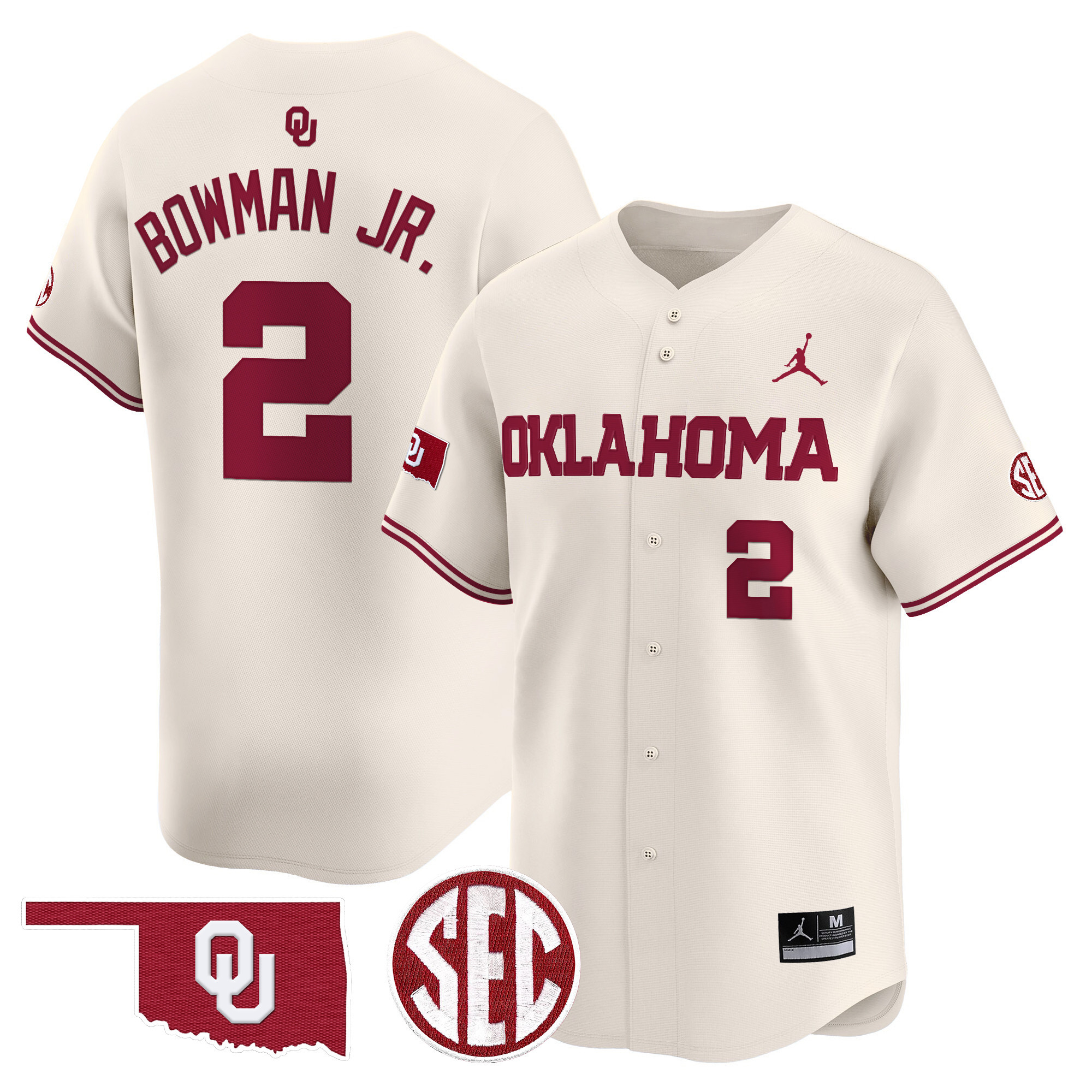 Men's Oklahoma Sooners 2024 Vapor Premier Limited Jersey - SEC Patch - All Stitched