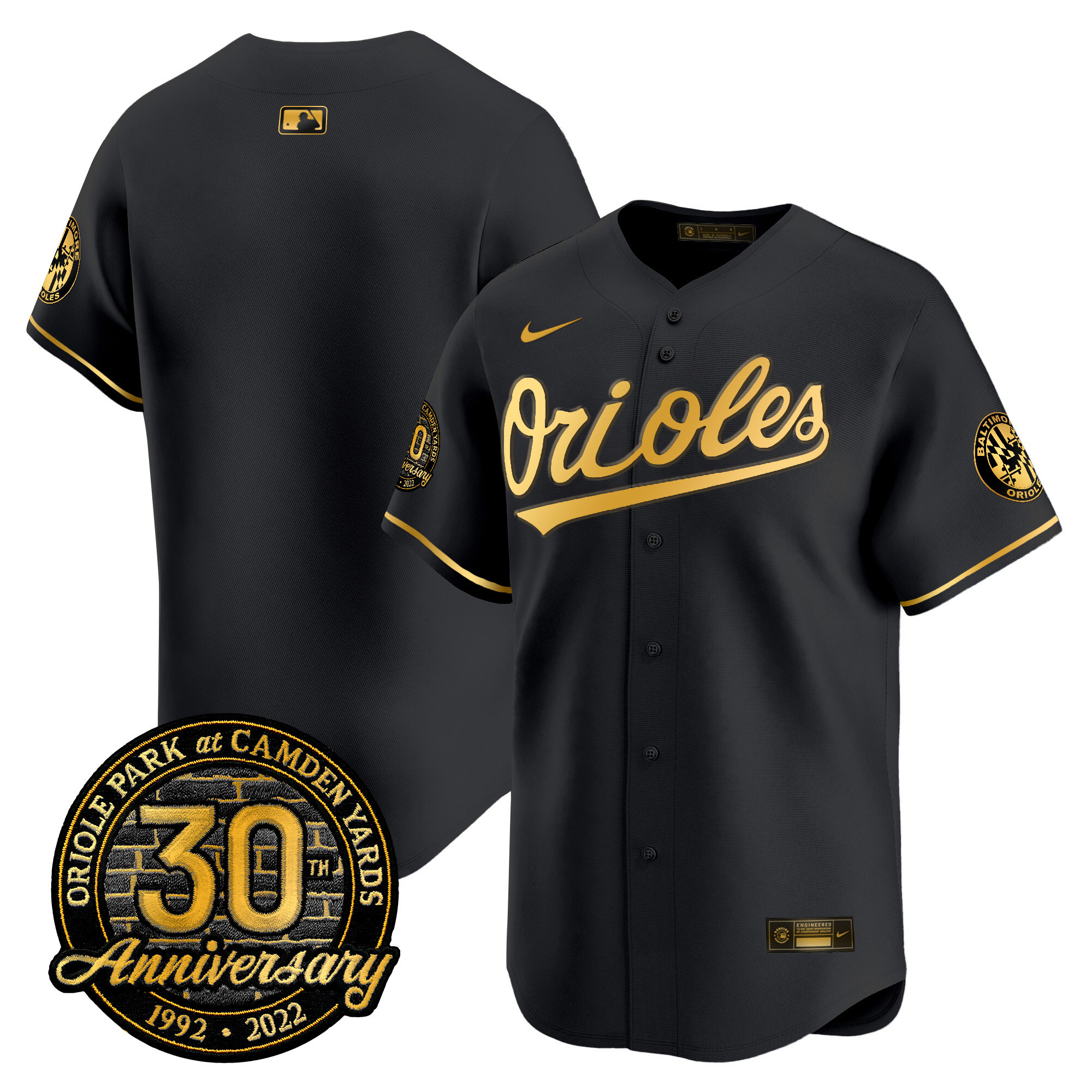 Men’s Orioles Camden Yards 30th Anniversary Patch Vapor Premier Limited Jersey – All Stitched