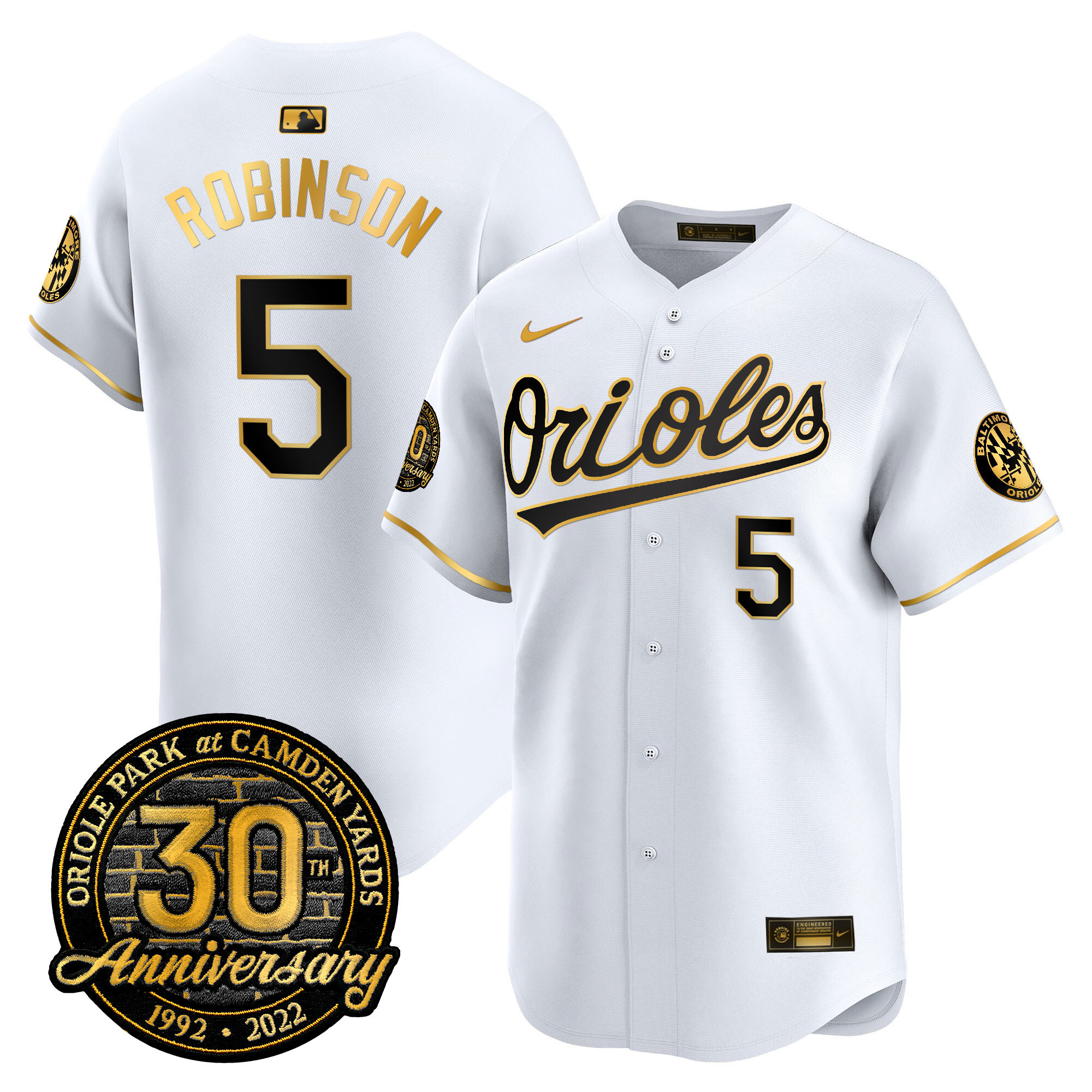 Men’s Orioles Camden Yards 30th Anniversary Patch Vapor Premier Limited Jersey – All Stitched
