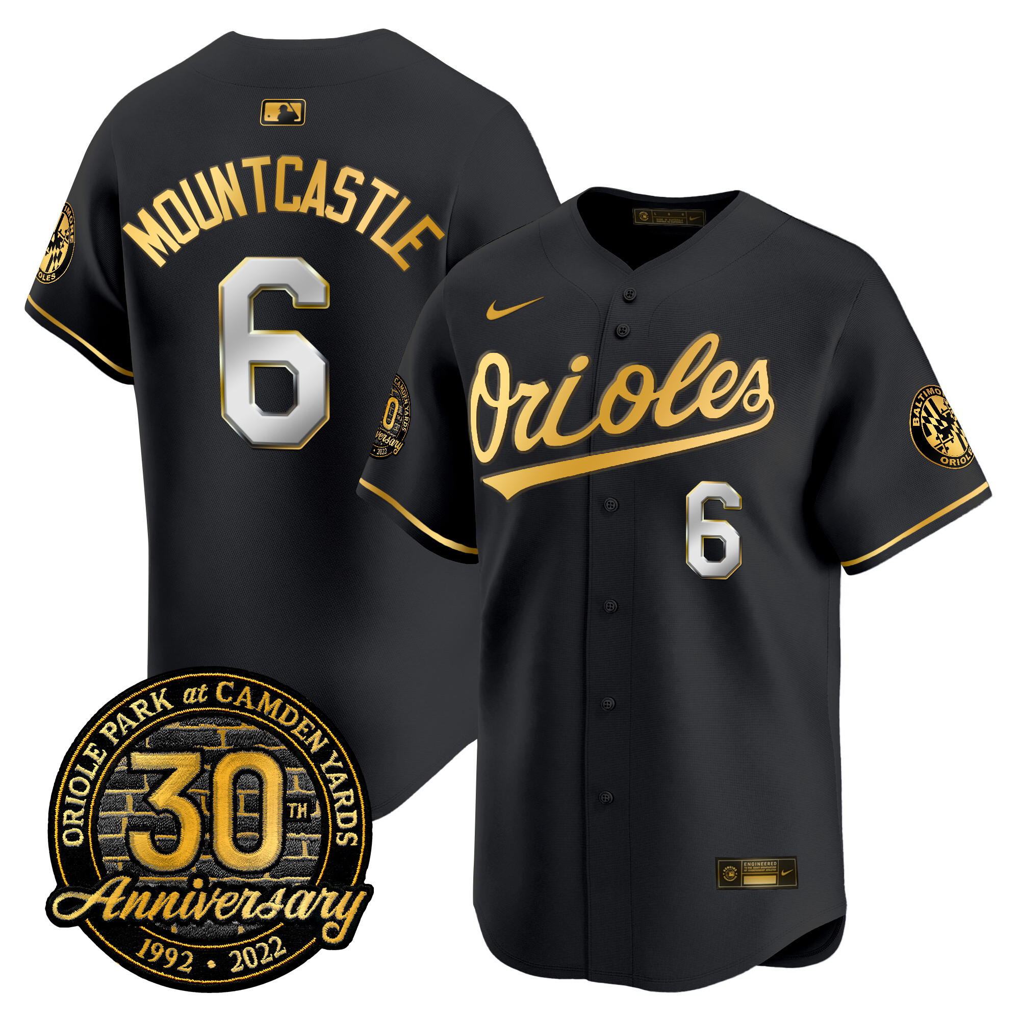 Men’s Orioles Camden Yards 30th Anniversary Patch Vapor Premier Limited Jersey – All Stitched