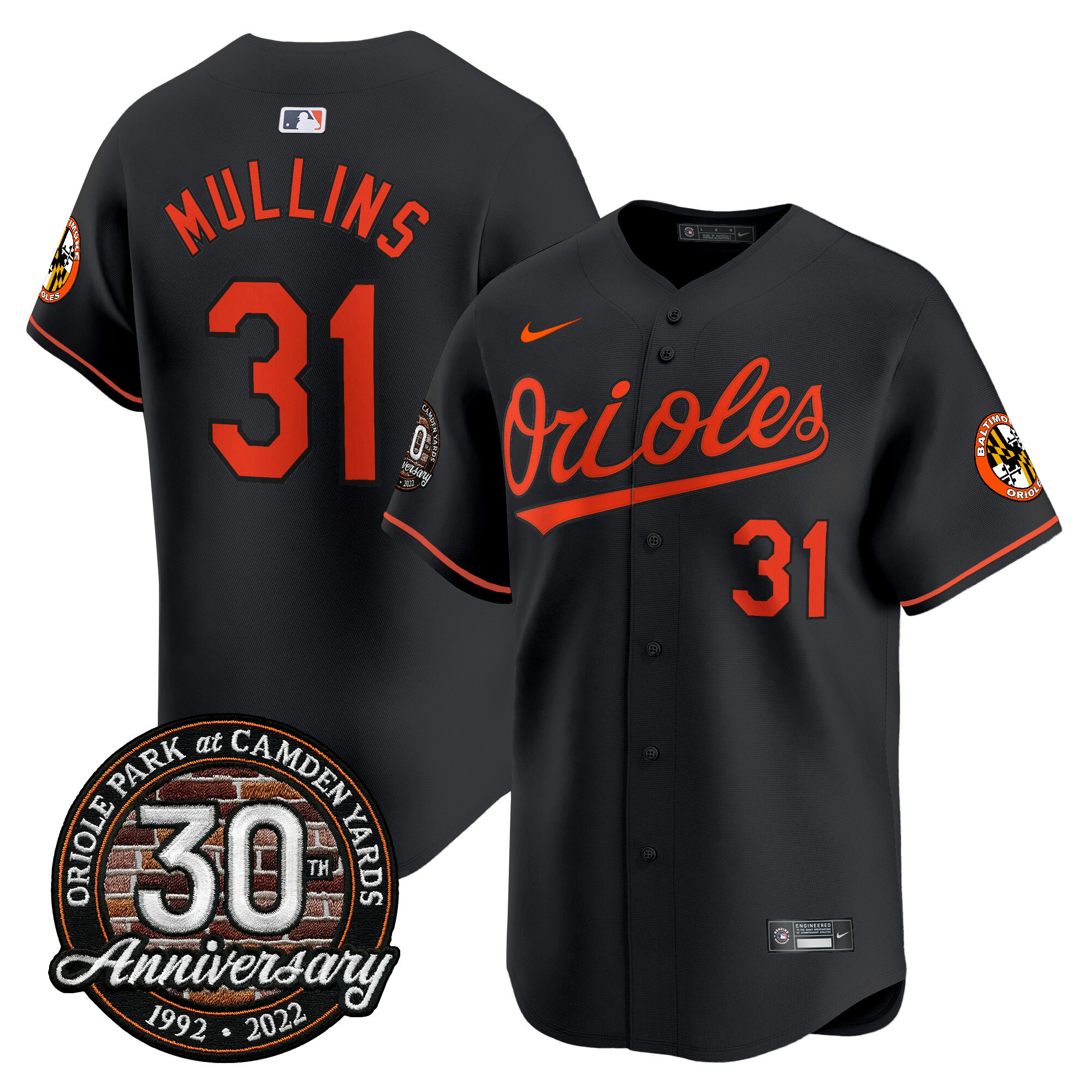 Men’s Orioles Camden Yards 30th Anniversary Patch Vapor Premier Limited Jersey – All Stitched