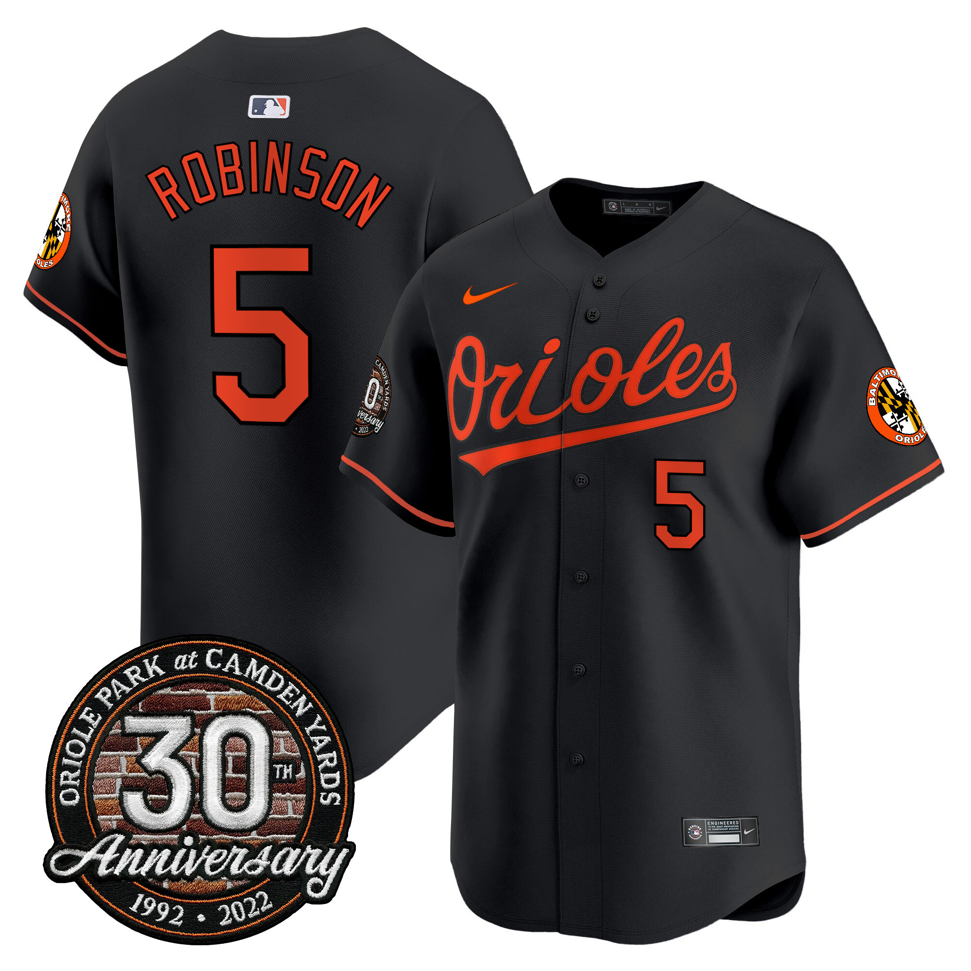 Men’s Orioles Camden Yards 30th Anniversary Patch Vapor Premier Limited Jersey – All Stitched