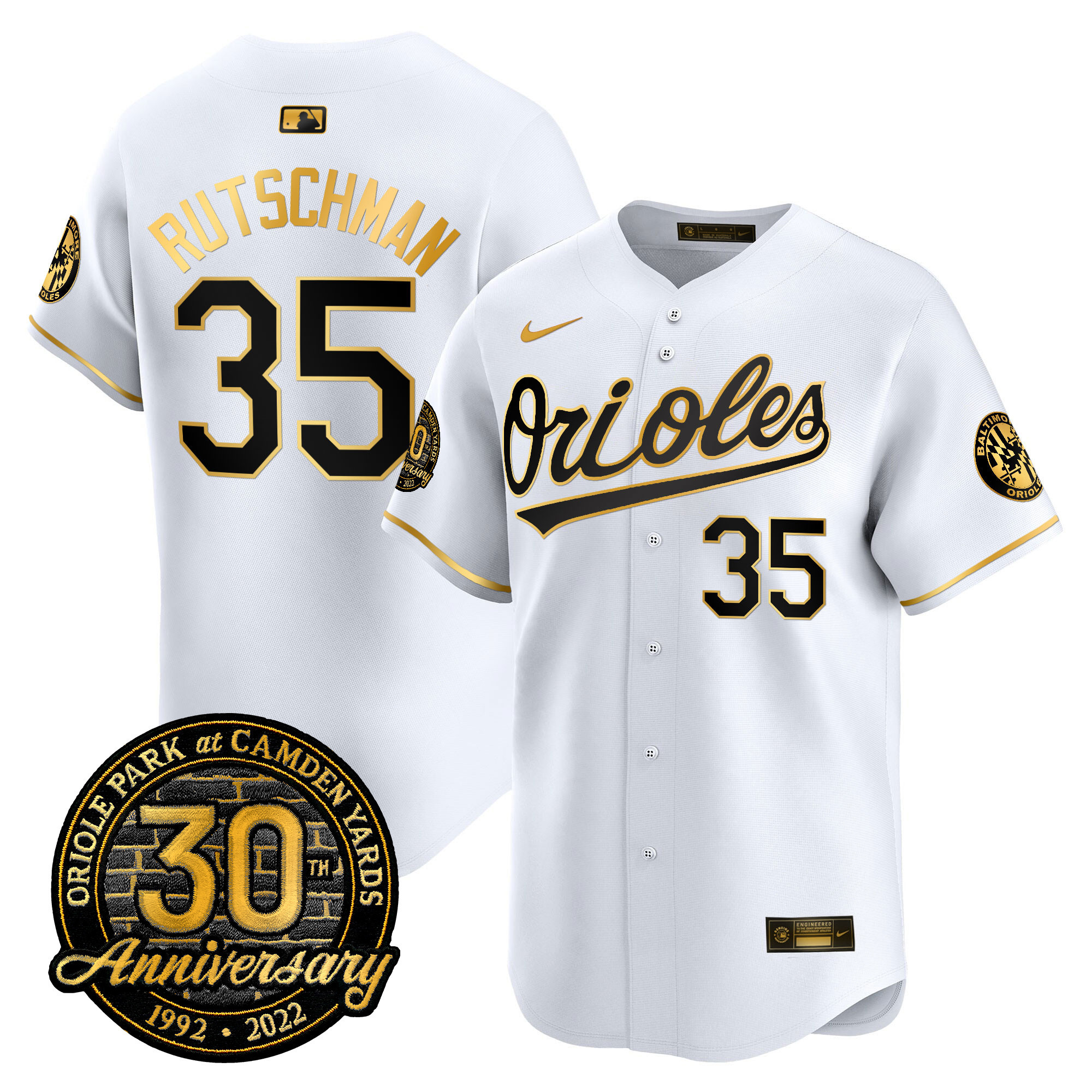 Men’s Orioles Camden Yards 30th Anniversary Patch Vapor Premier Limited Jersey – All Stitched