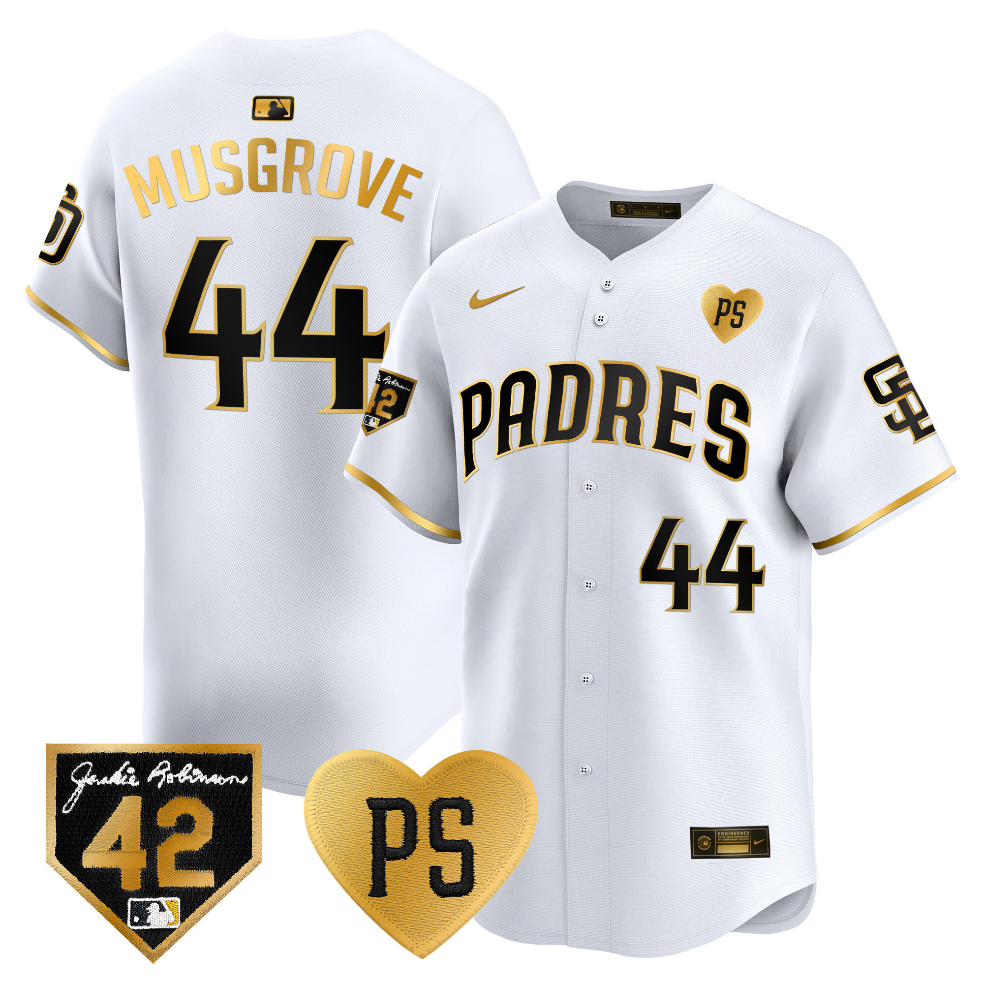 Men's Padres 2024 “For Peter” & Robinson Patch Vapor Premier Limited Jersey – All Stitched