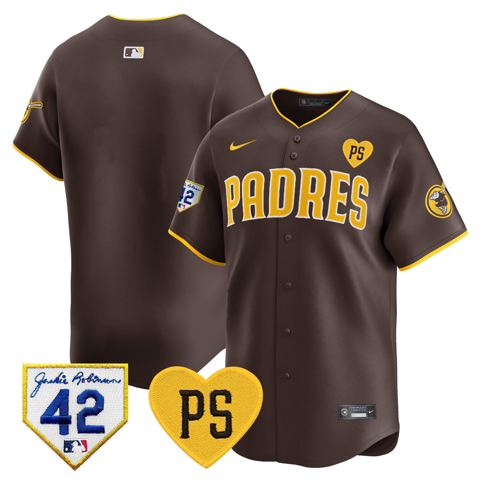 Men's Padres 2024 “For Peter” & Robinson Patch Vapor Premier Limited Jersey – All Stitched