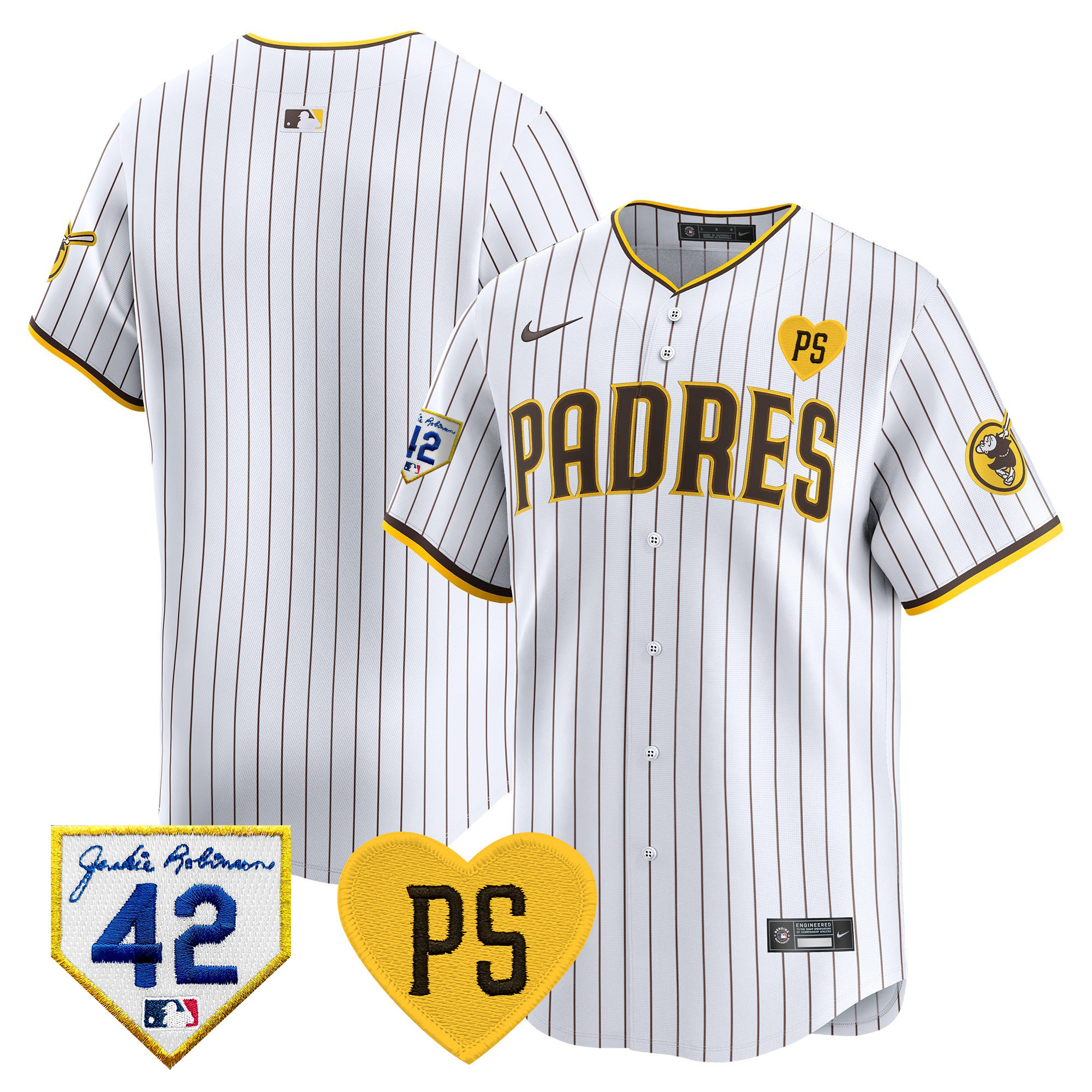 Men's Padres 2024 “For Peter” & Robinson Patch Vapor Premier Limited Jersey – All Stitched