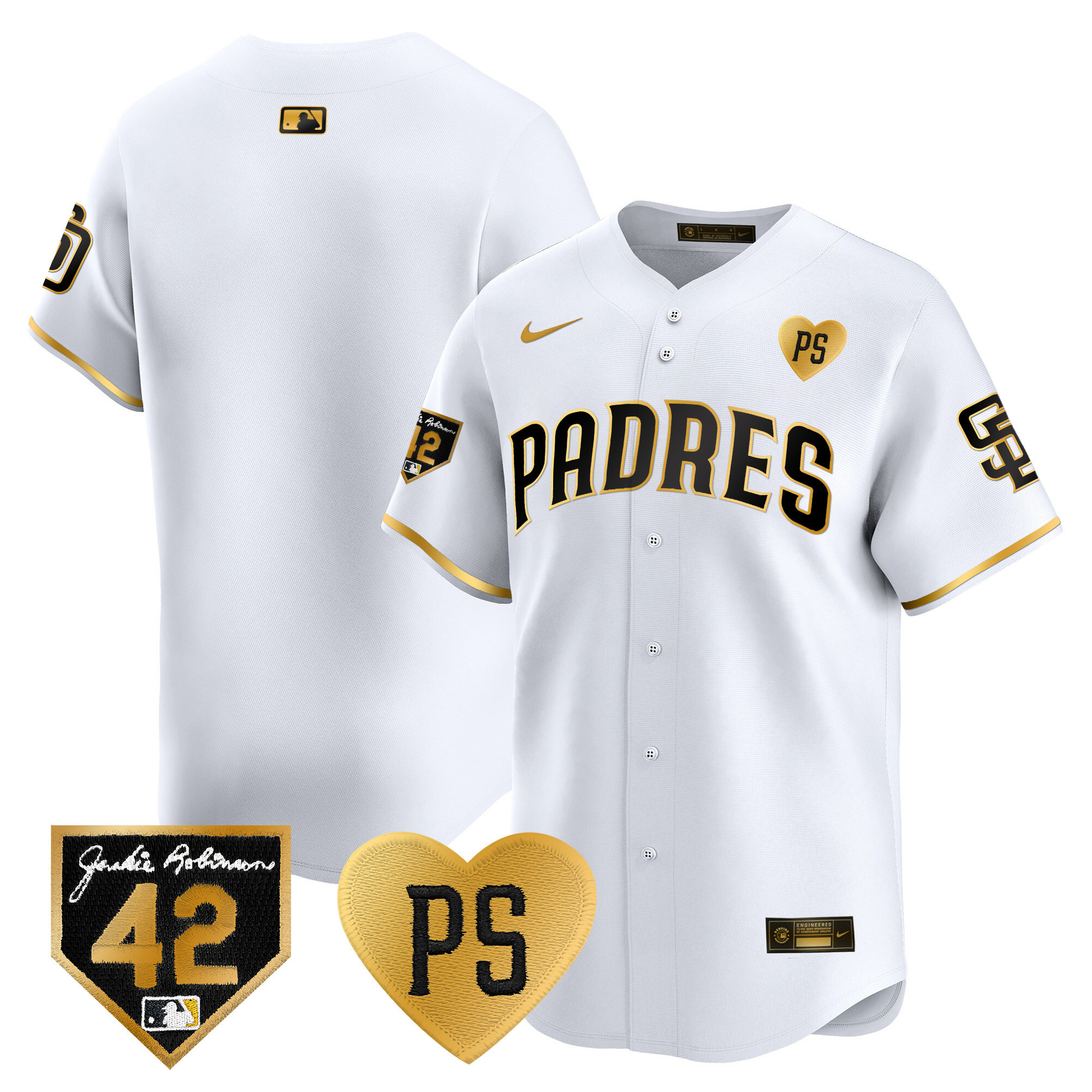 Men's Padres 2024 “For Peter” & Robinson Patch Vapor Premier Limited Jersey – All Stitched