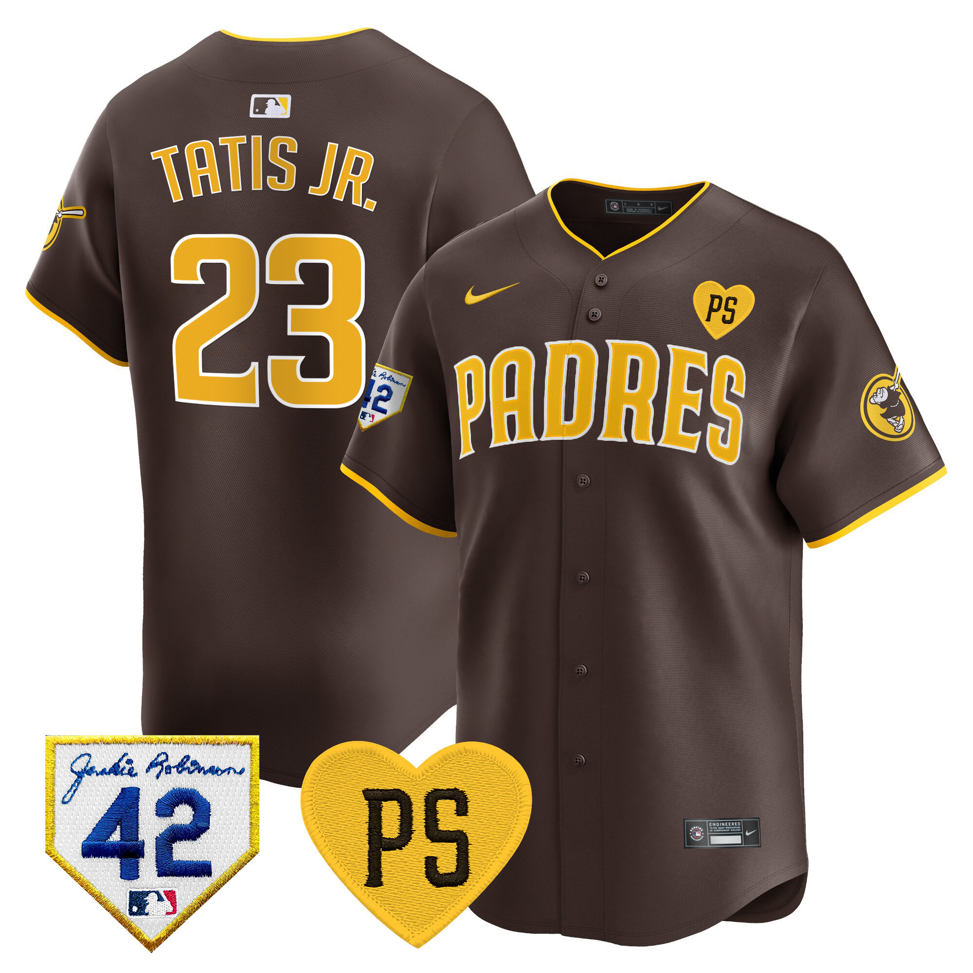 Men's Padres 2024 “For Peter” & Robinson Patch Vapor Premier Limited Jersey – All Stitched