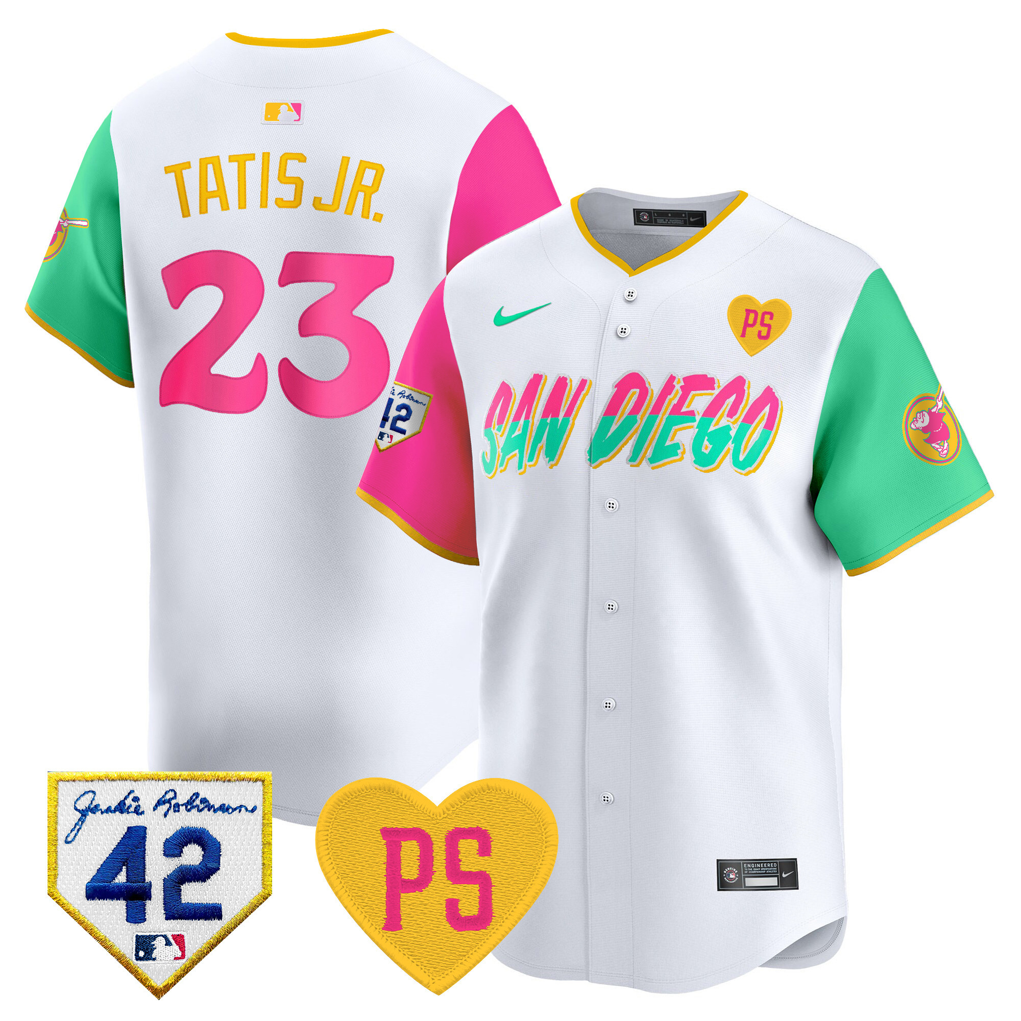 Men's Padres 2024 “For Peter” & Robinson Patch Vapor Premier Limited Jersey – All Stitched
