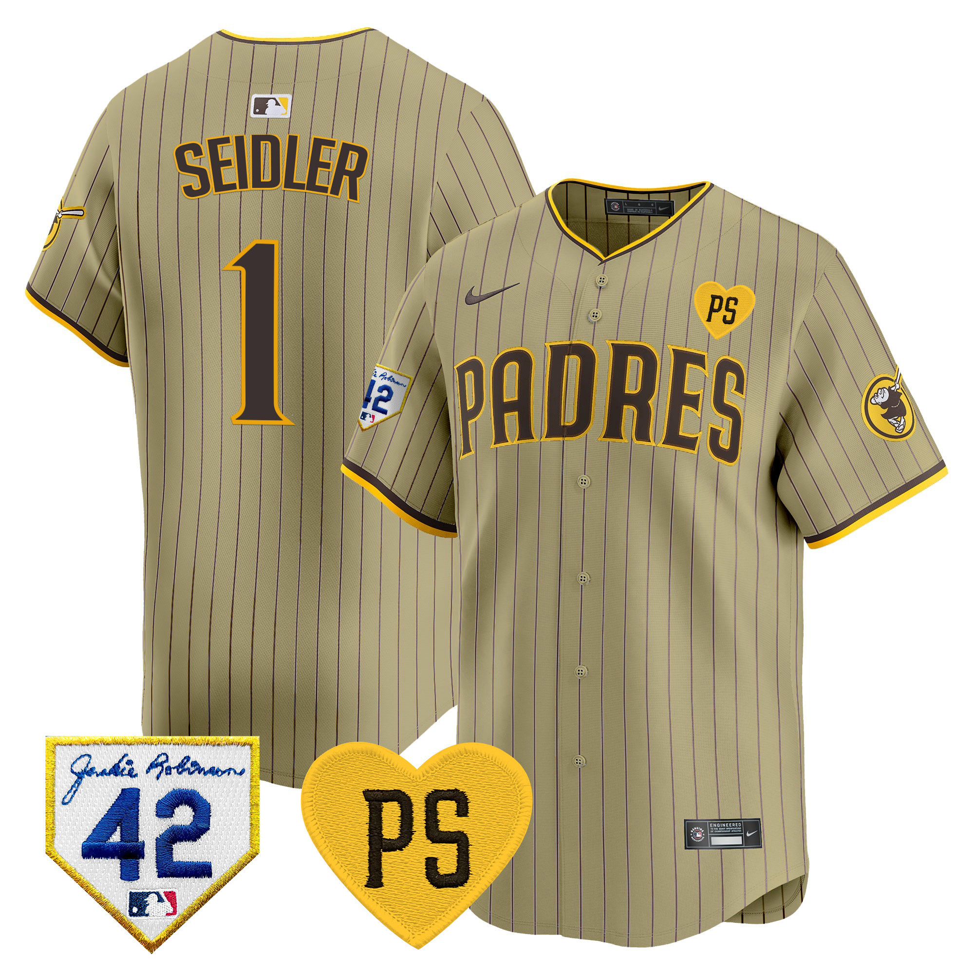 Men's Padres 2024 “For Peter” & Robinson Patch Vapor Premier Limited Jersey – All Stitched
