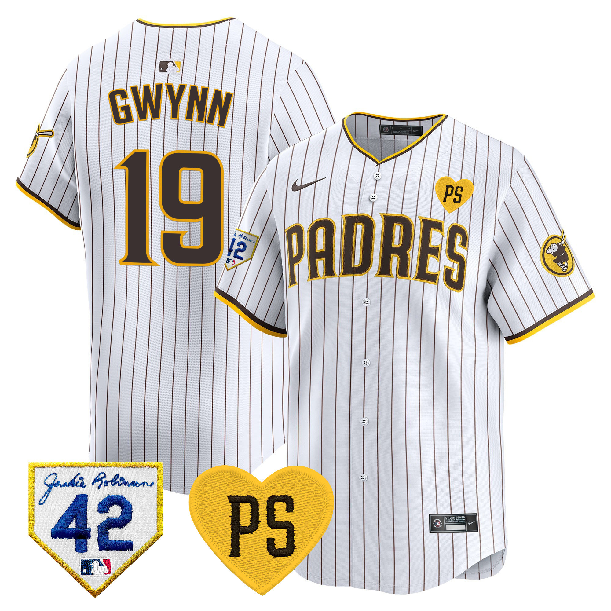 Men's Padres 2024 “For Peter” & Robinson Patch Vapor Premier Limited Jersey – All Stitched