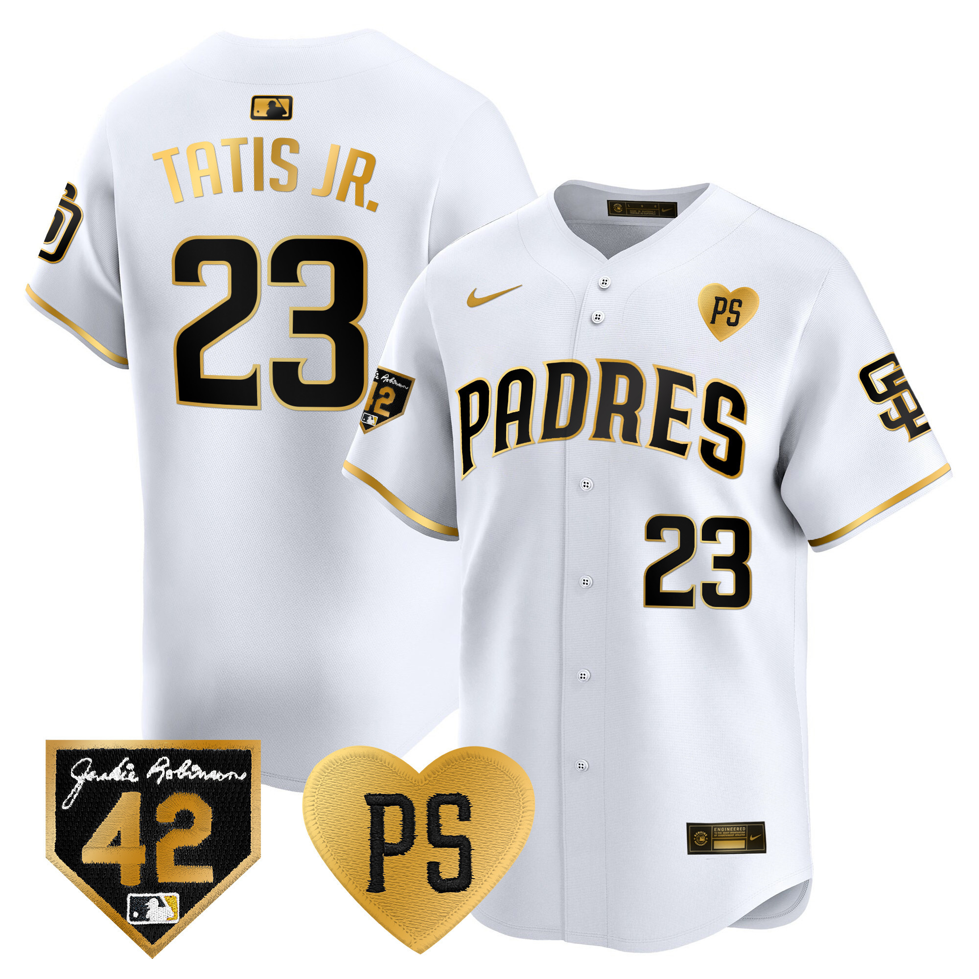 Men's Padres 2024 “For Peter” & Robinson Patch Vapor Premier Limited Jersey – All Stitched