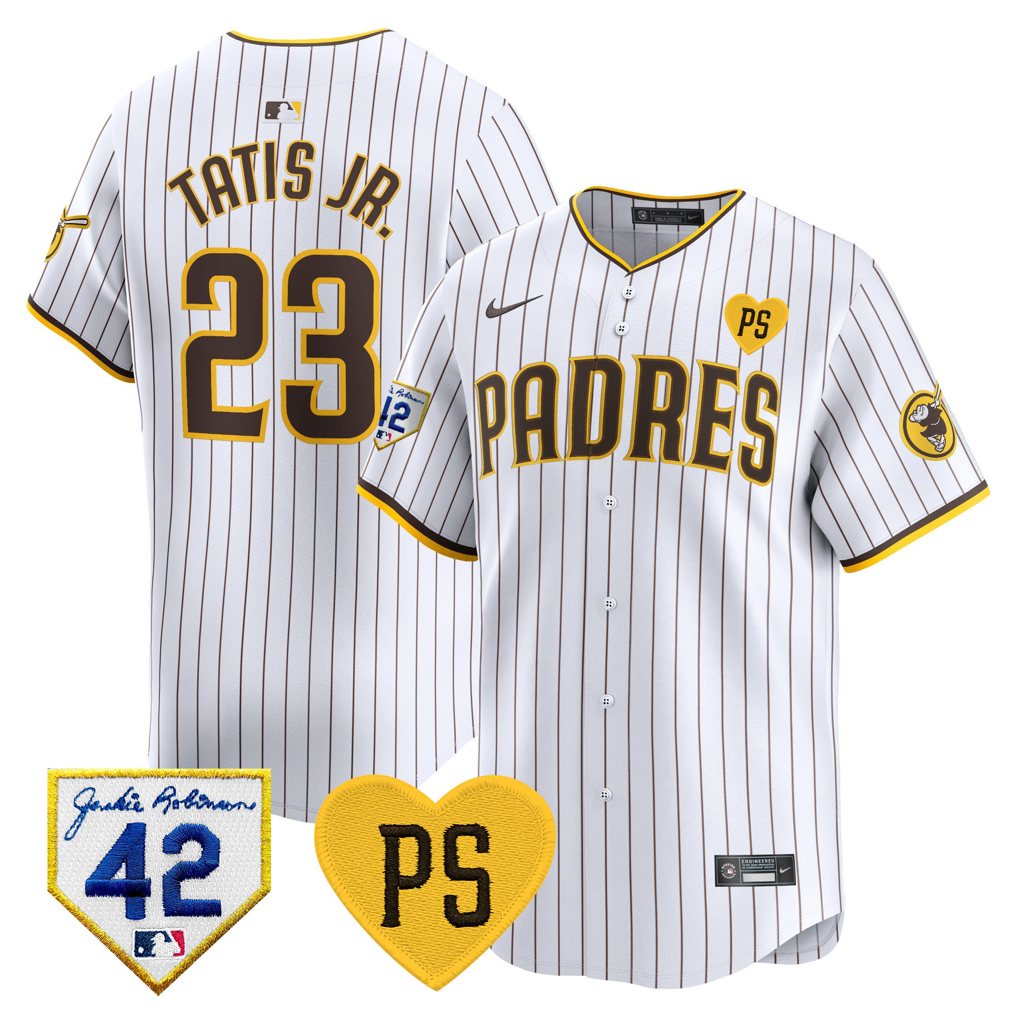 Men's Padres 2024 “For Peter” & Robinson Patch Vapor Premier Limited Jersey – All Stitched