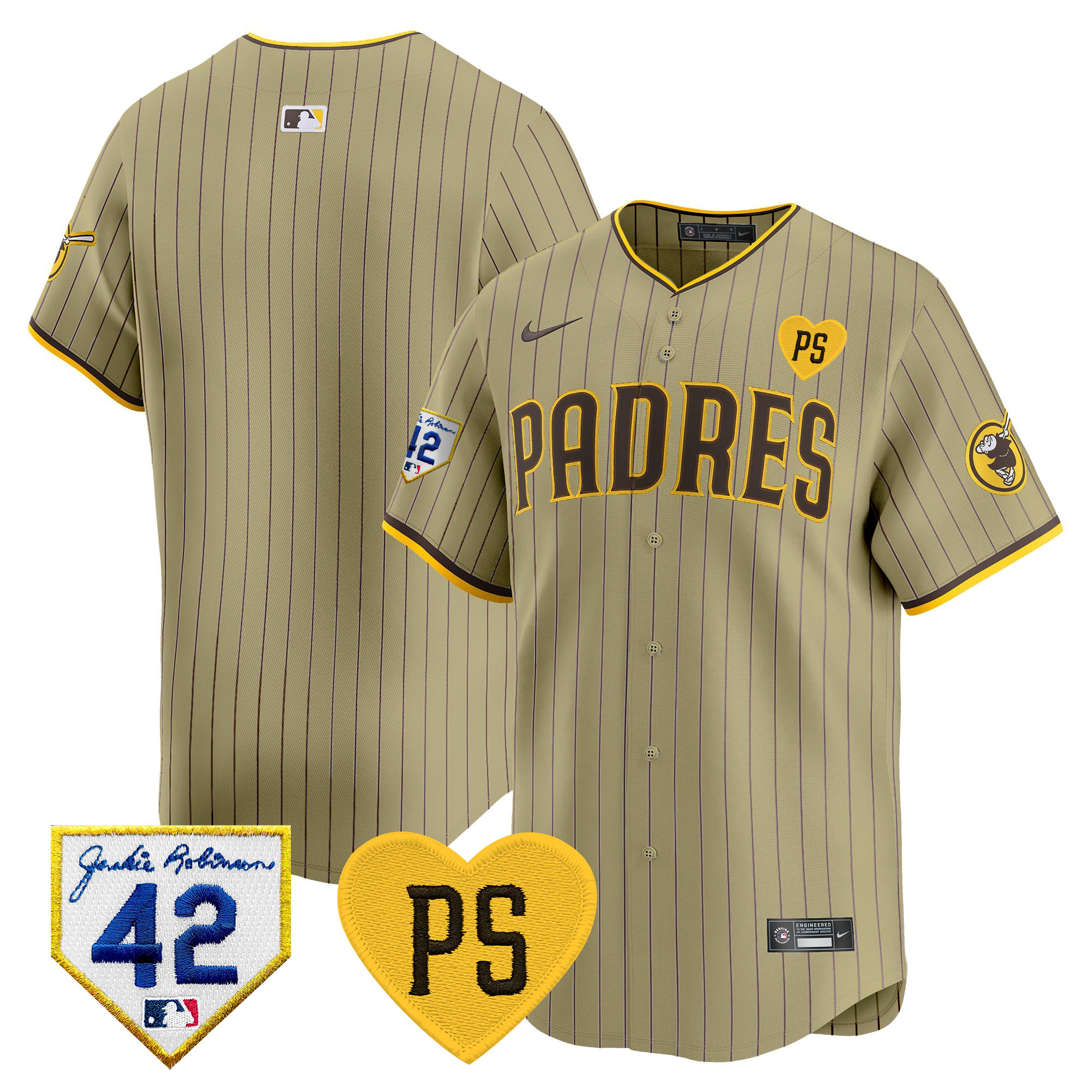 Men's Padres 2024 “For Peter” & Robinson Patch Vapor Premier Limited Jersey – All Stitched